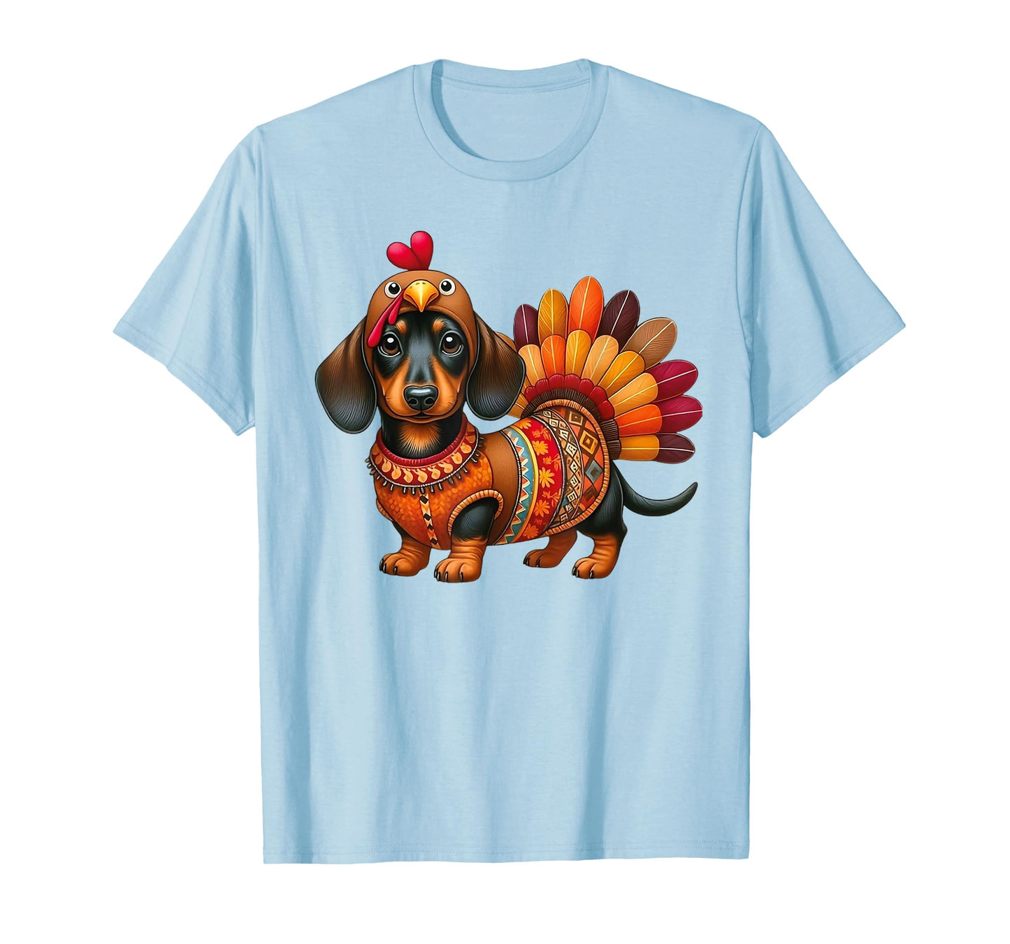 Cute Thanksgiving Turkey Weiner Dachshund Dog Costume T-Shirt
