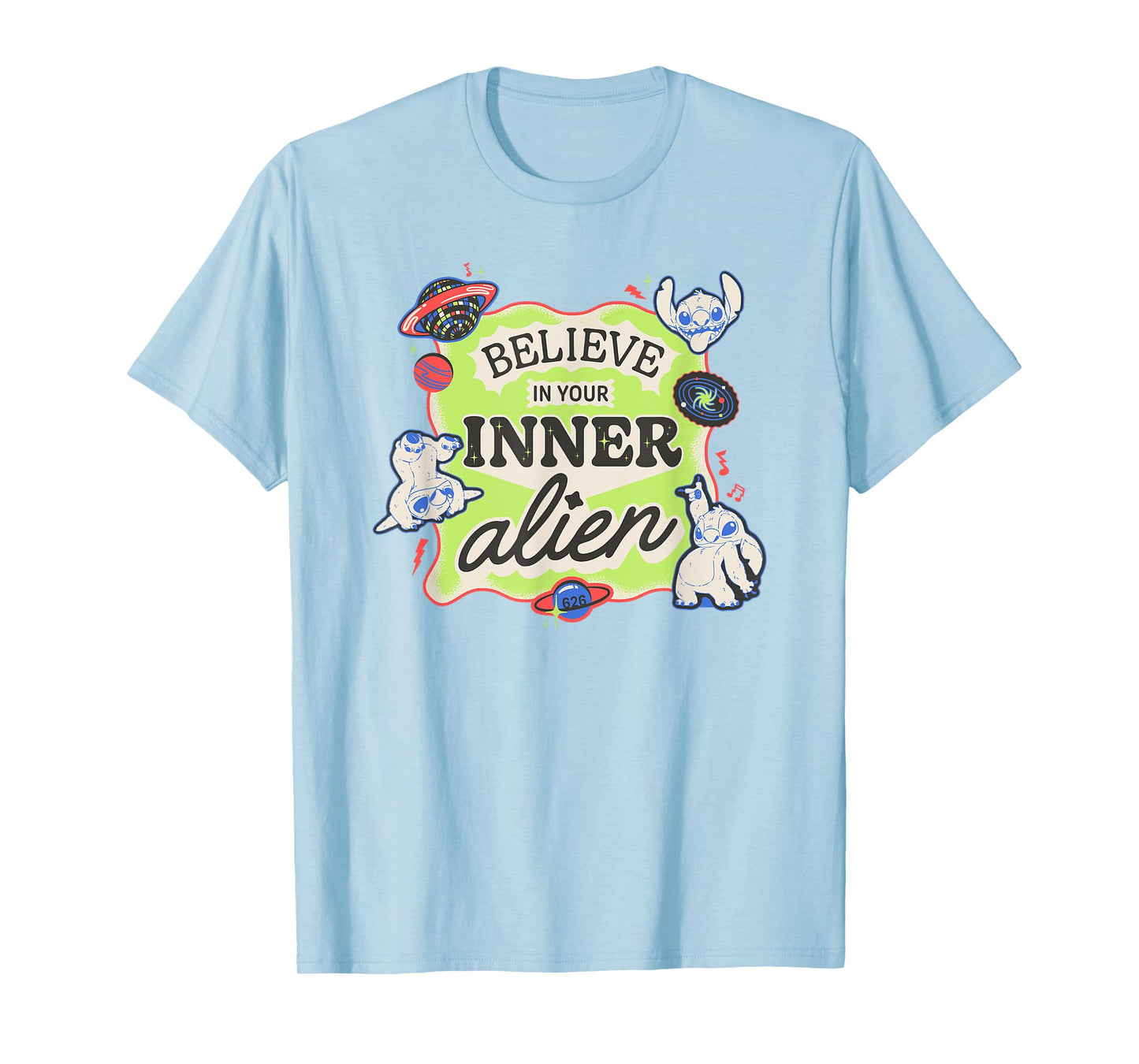 Disney Lilo & Stitch Believe In Your Inner Alien Retro Logo T-Shirt