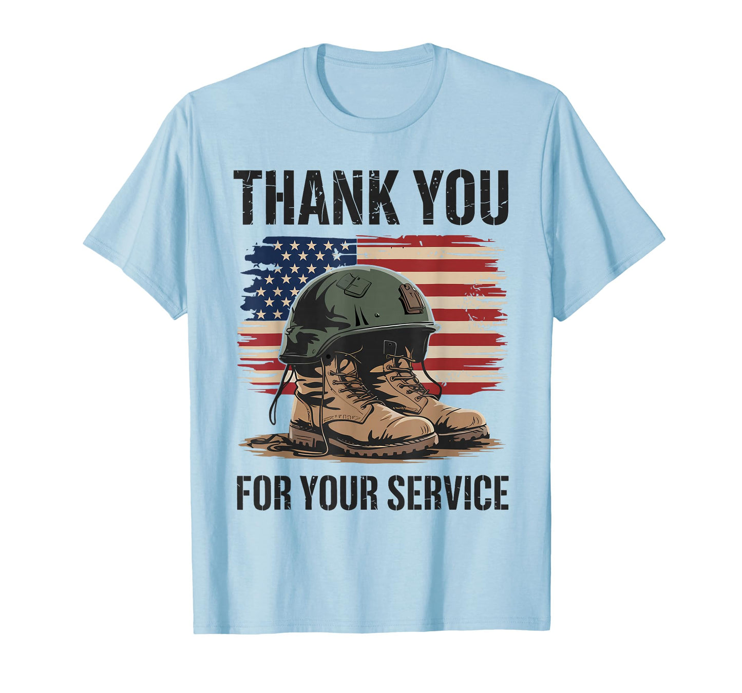 Patriotic American Flag Thank You Veterans Men Women Kids T-Shirt