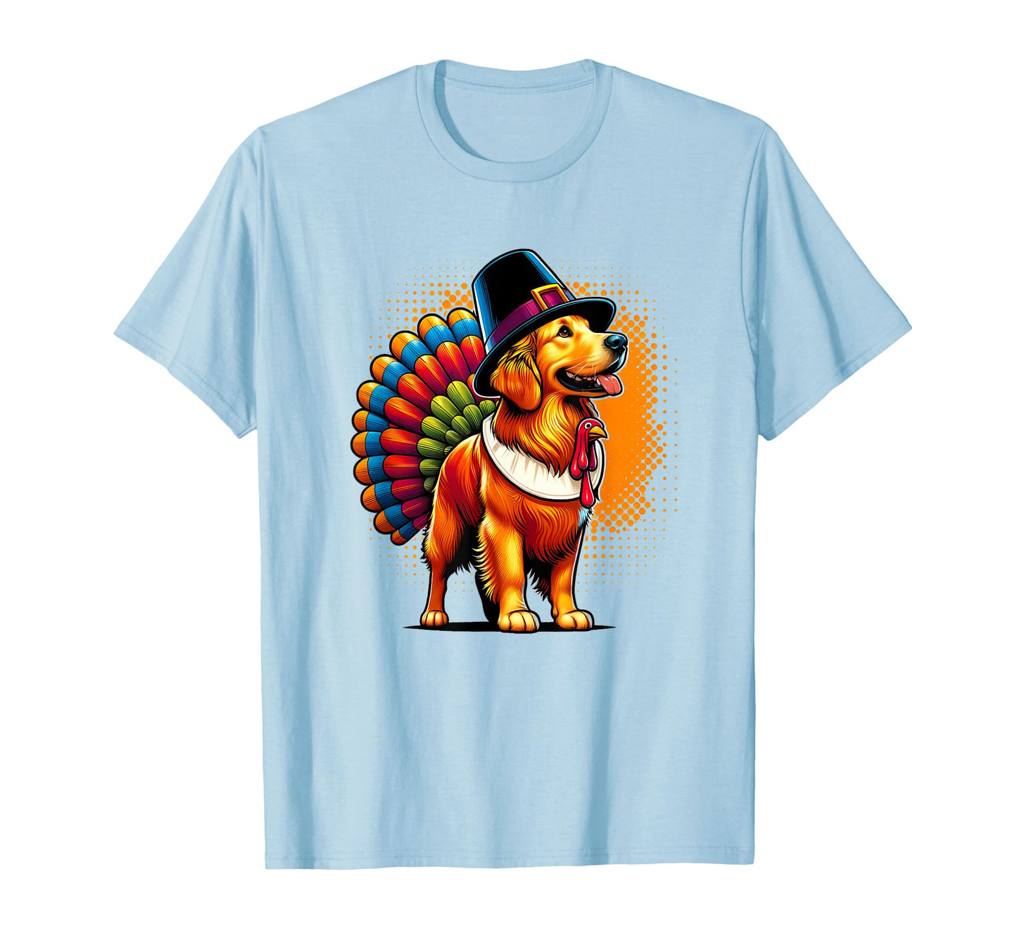 Humor Thanksgiving Turkey Golden Retriever Dog T-Shirt