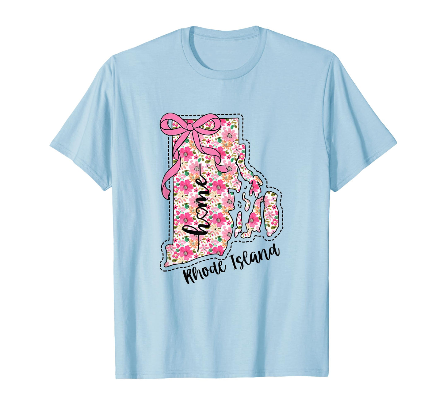 Rhode Island Home Shirt Rhode Island Floral Map Home T-Shirt