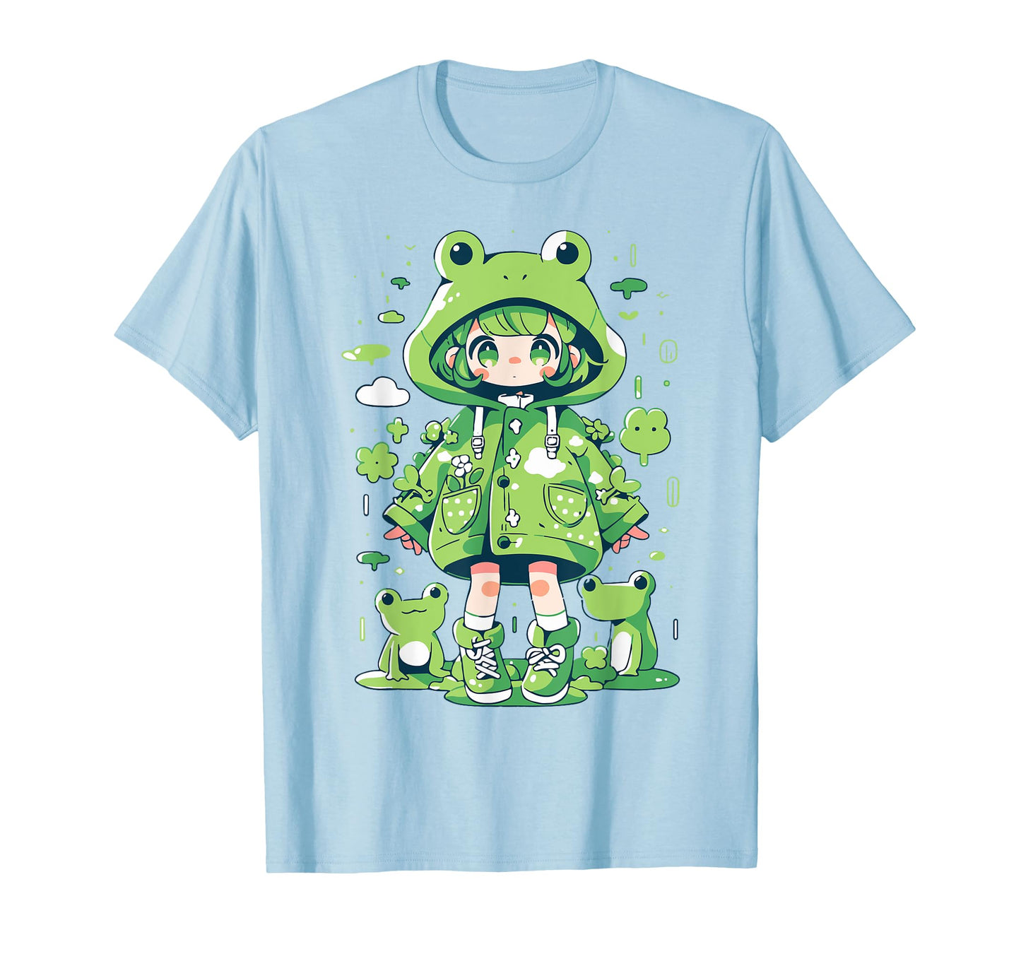 Kawaii Frog Girl | Decora Kei Anime Manga Harajuku Kidcore T-Shirt