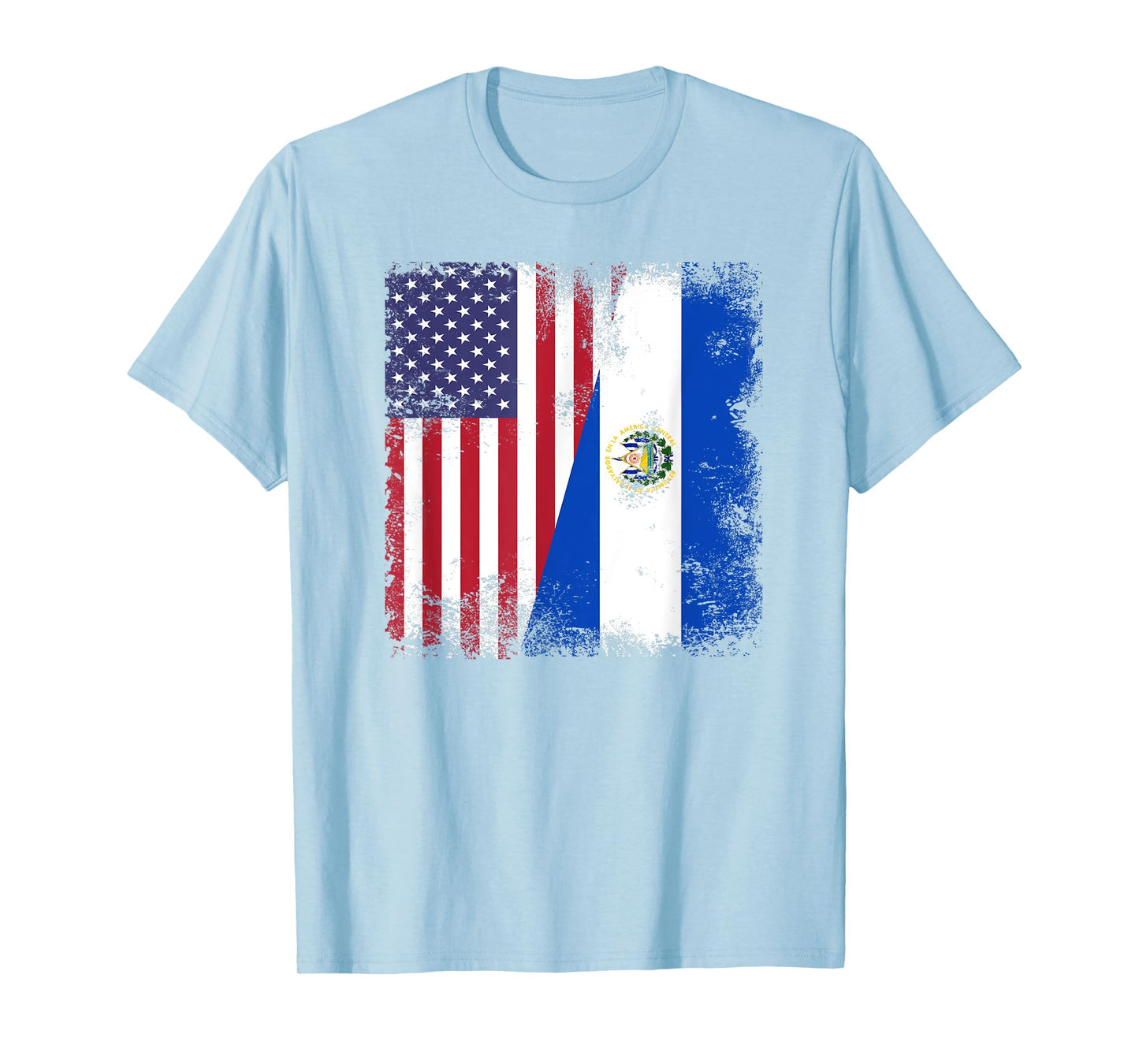 Half Salvadoran Flag T-Shirt | Vintage El Salvador USA Gift T-Shirt