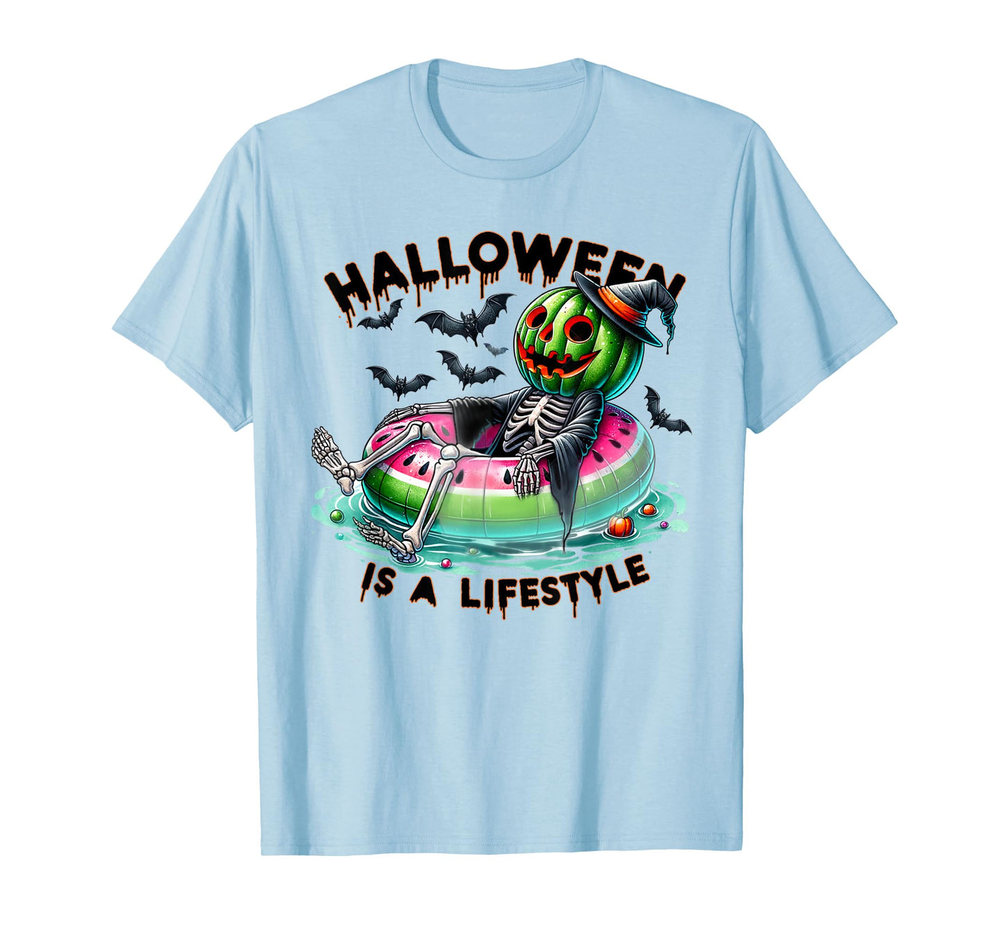 Halloween Is A Lifestyle Ghost Summerween Funny Summer Pool T-Shirt
