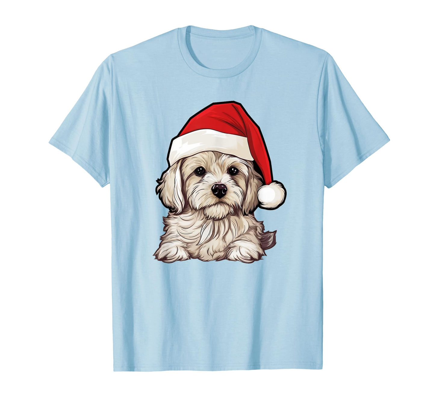 Cavachon Santa Hat Christmas Dog Lovers Gift Mom Dad Xmas Men Women Kids T-Shirt