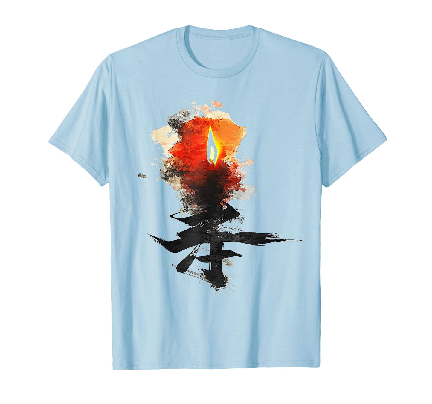 Anime Manga Abstract Motif Drawing Illustration Flame Anime T-Shirt