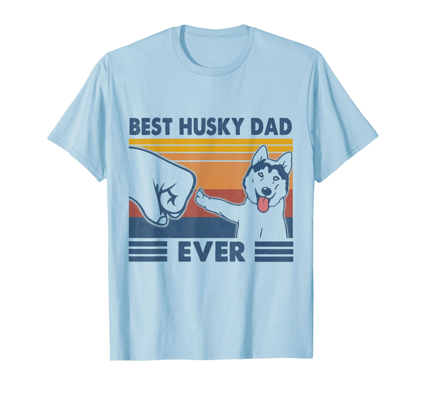 Vintage Best Husky Dad Ever Fist Bump Funny Husky Lover Gift T-Shirt