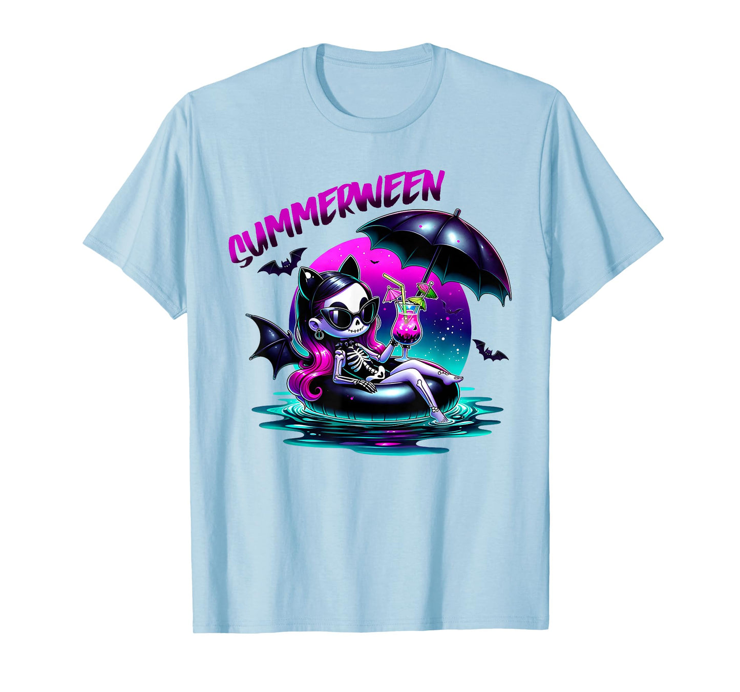 Summerween Ghost Summer Halloween Vibes Girls Women T-Shirt