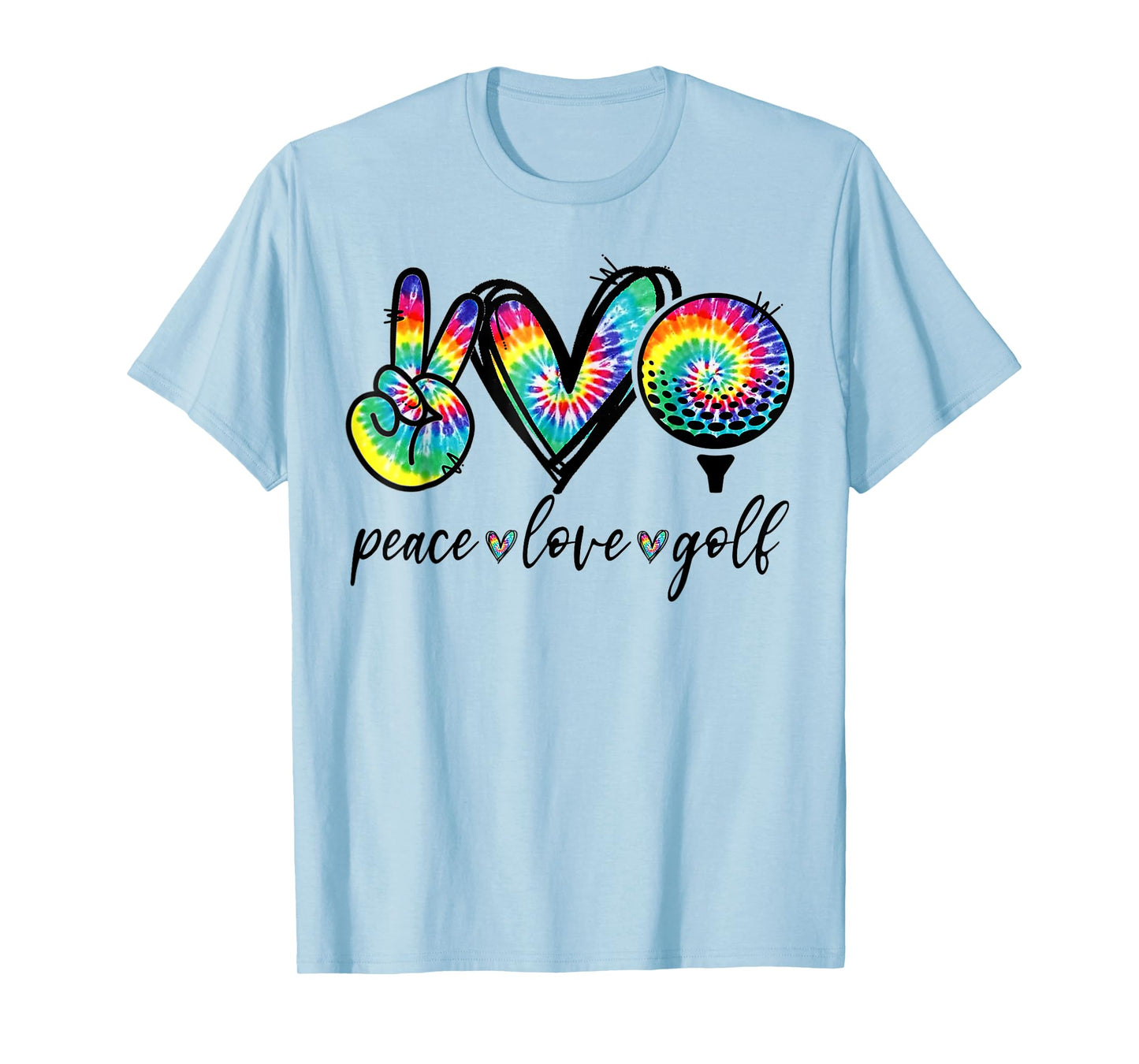 Peace Love Golf Tie Dye Funny Golf Lovers T-Shirt