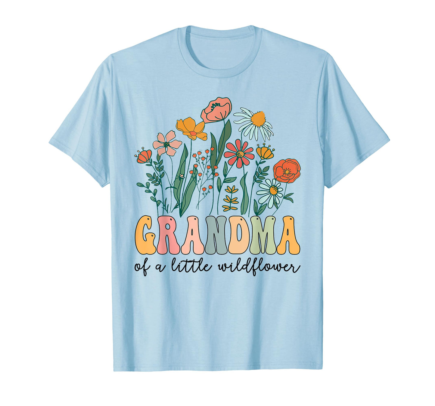 Grandma Of The Little Wildflower Birthday Party Baby Shower T-Shirt