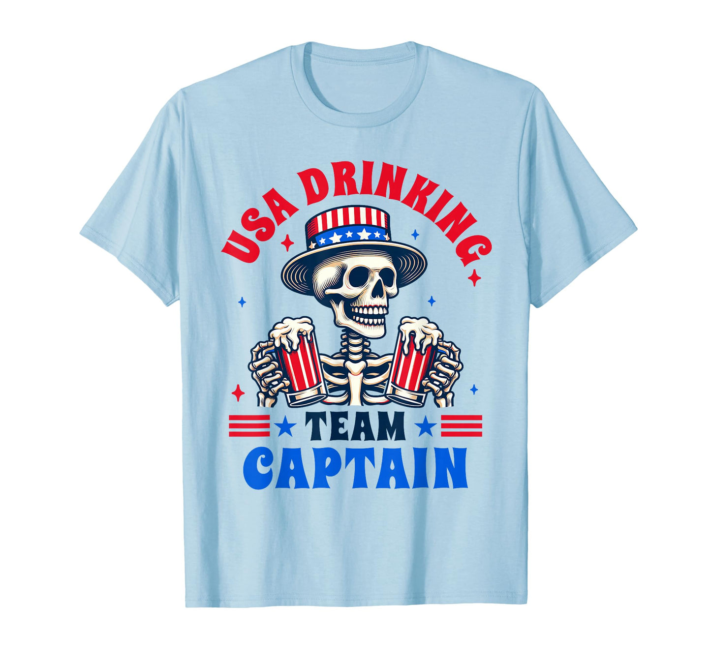 4th Of July Beer Drinking Lover USA Drinking Team Captain T-Shirt