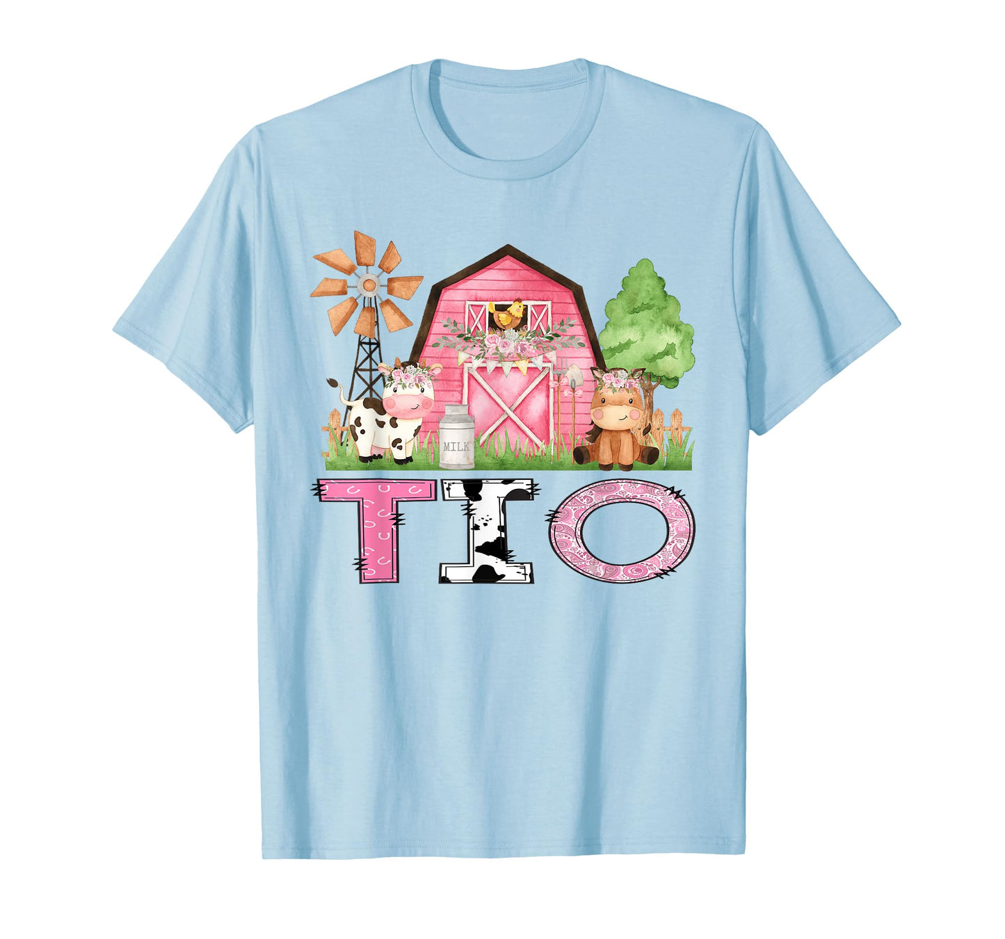 Tio Pink Farm Animal Birthday Kids Matching Family T-Shirt