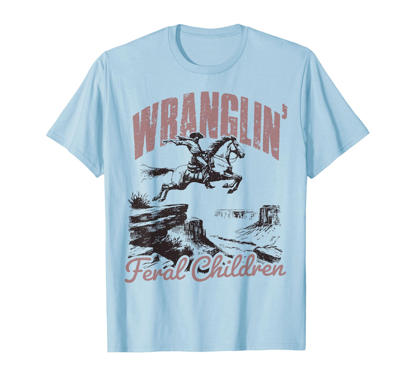 Retro Style Wranglin' Feral Children Raccoon 90s Western T-Shirt