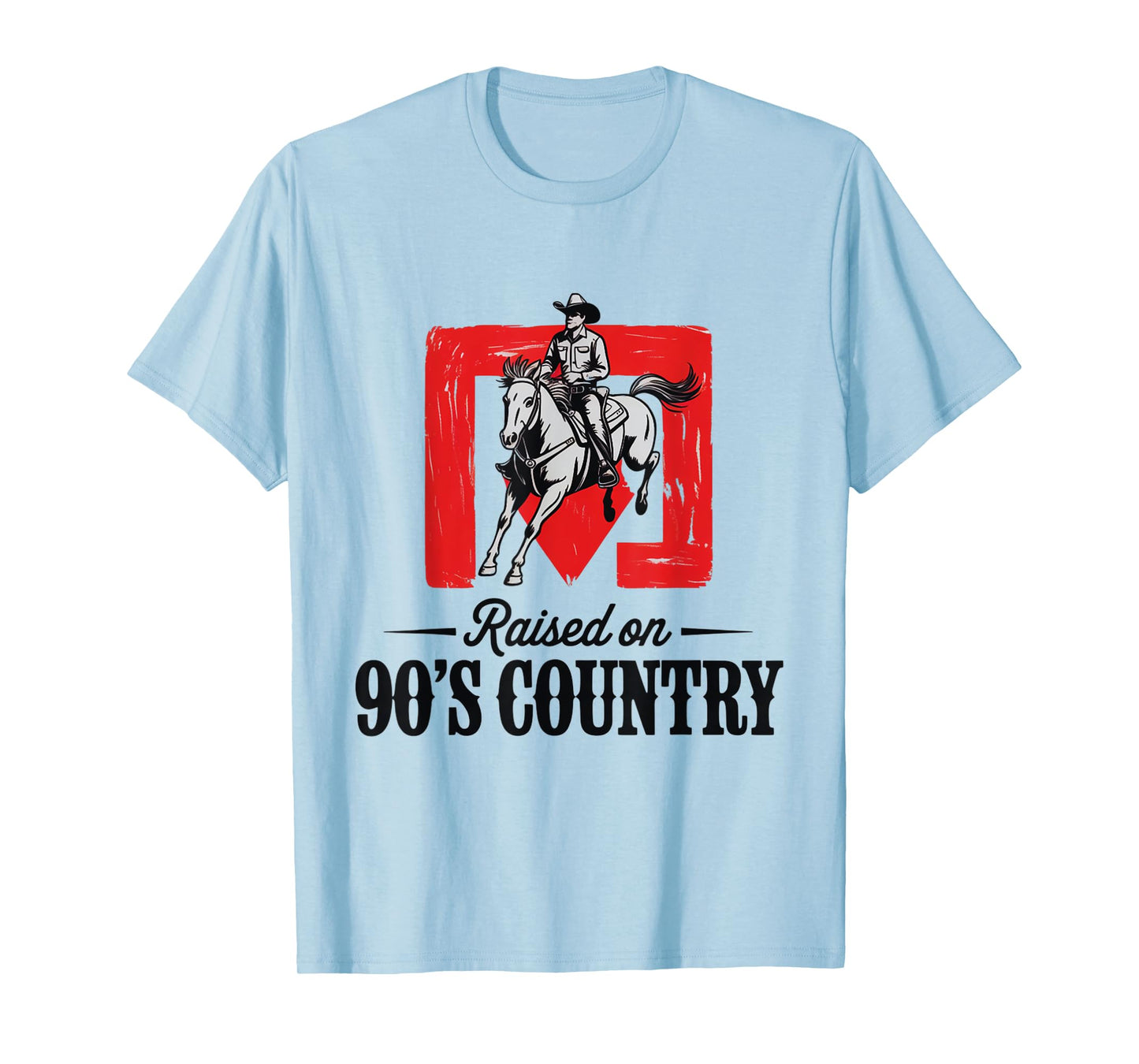 Vintage Western Bull Skull Raised On 90's Country Music T-Shirt