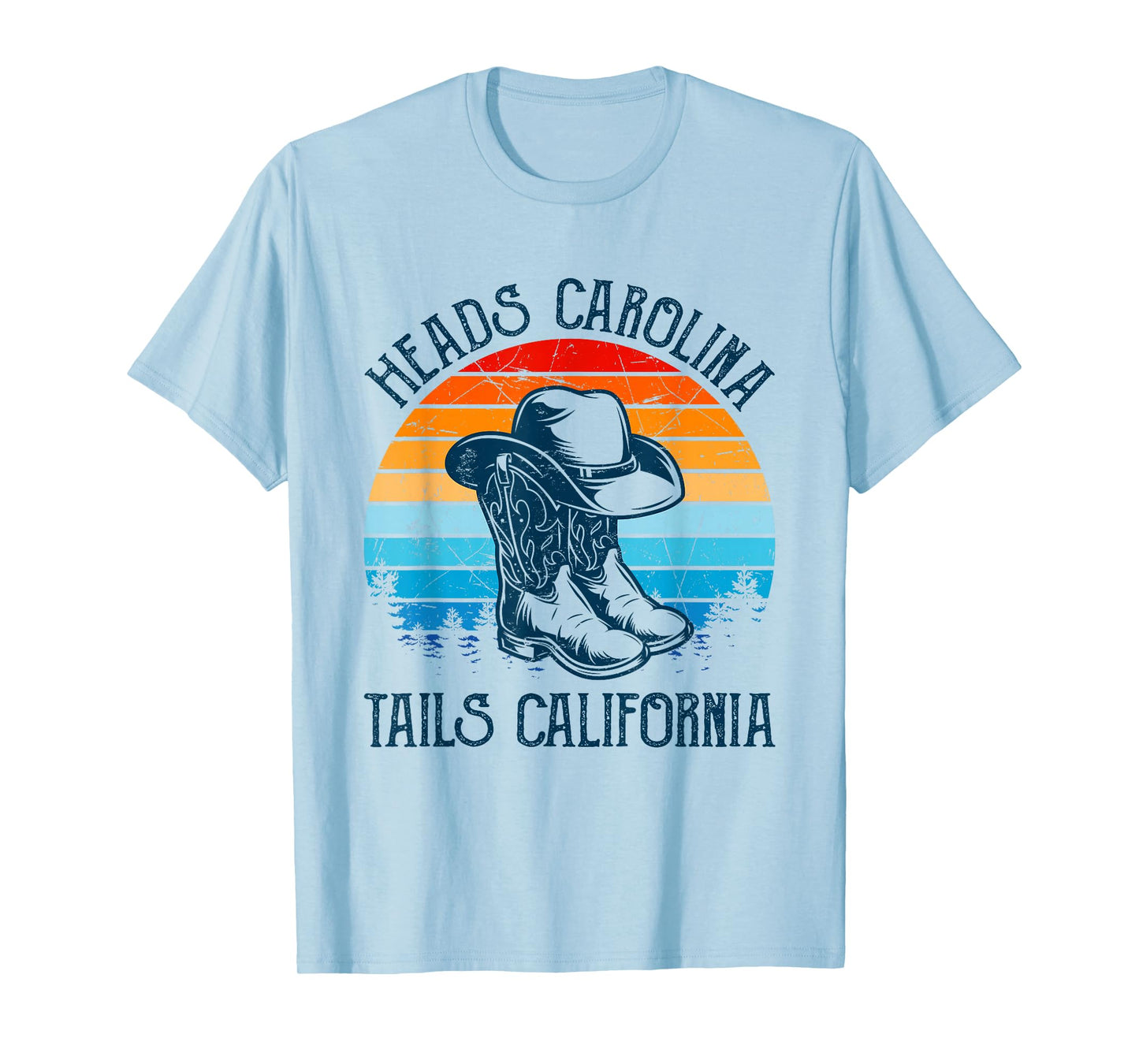 Heads Carolina Tail California Country Music Cowgirl Western T-Shirt