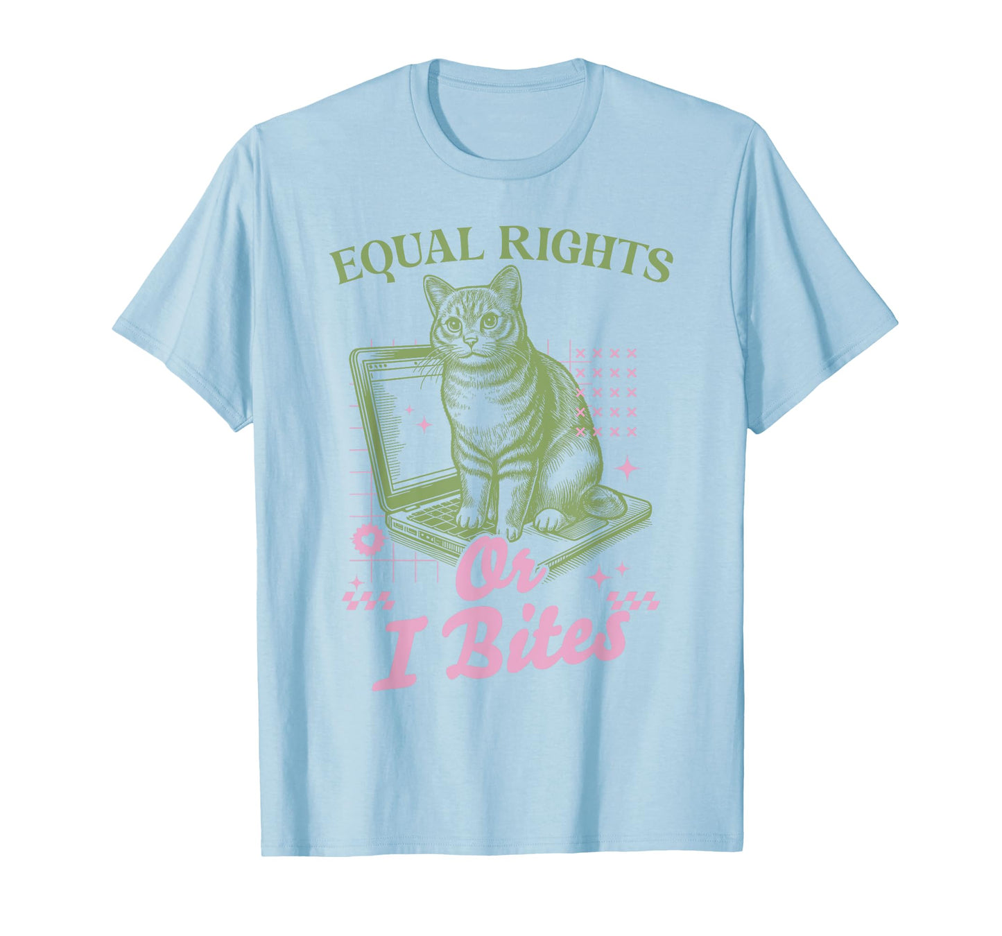 Funny Feminist Cat Equal Rights Or I Bites Cat Kitty Lover Men Women T-Shirt