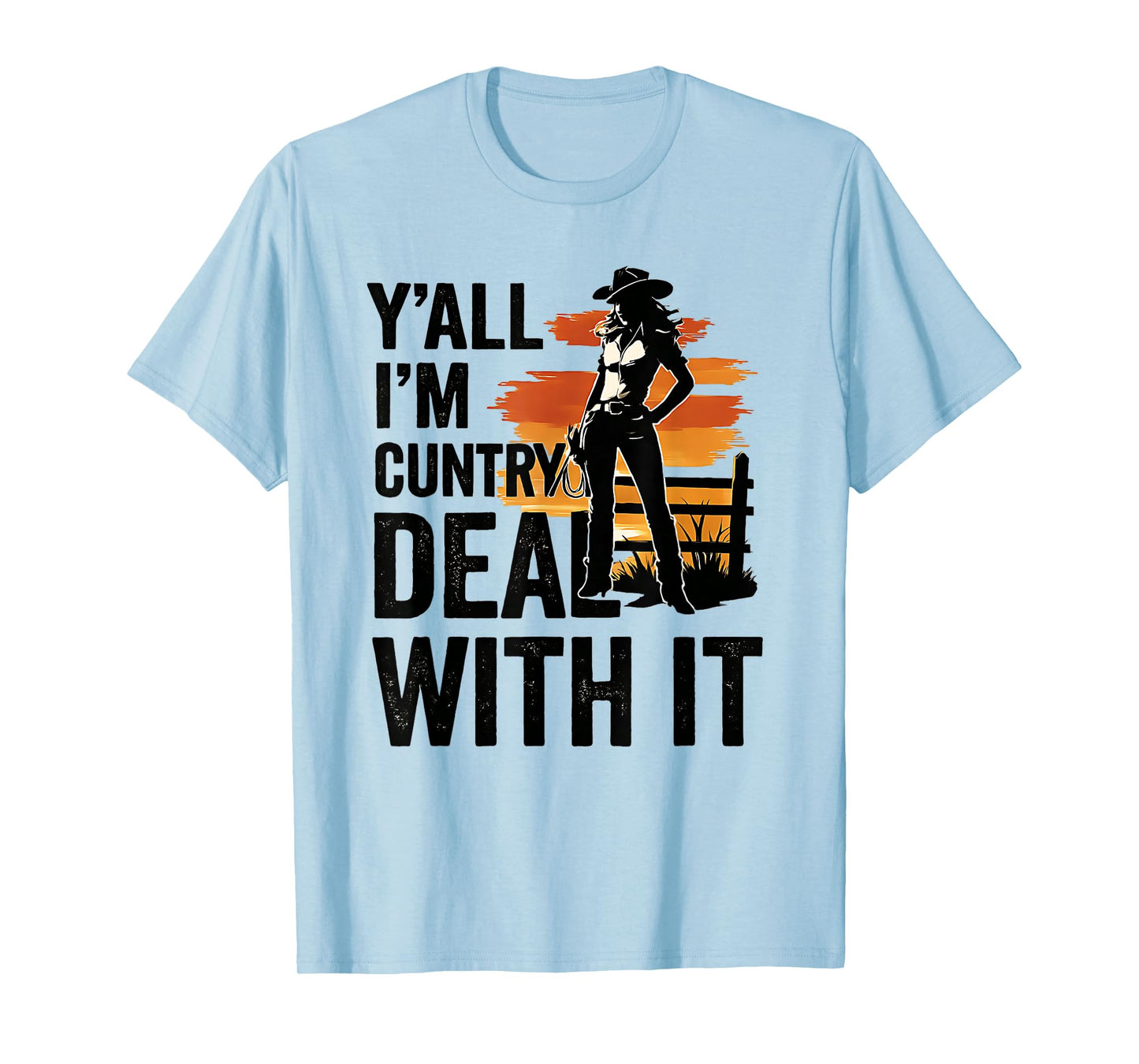 Funny Cowgirl I'm Cuntry Western Rodeo Casual Country Music T-Shirt