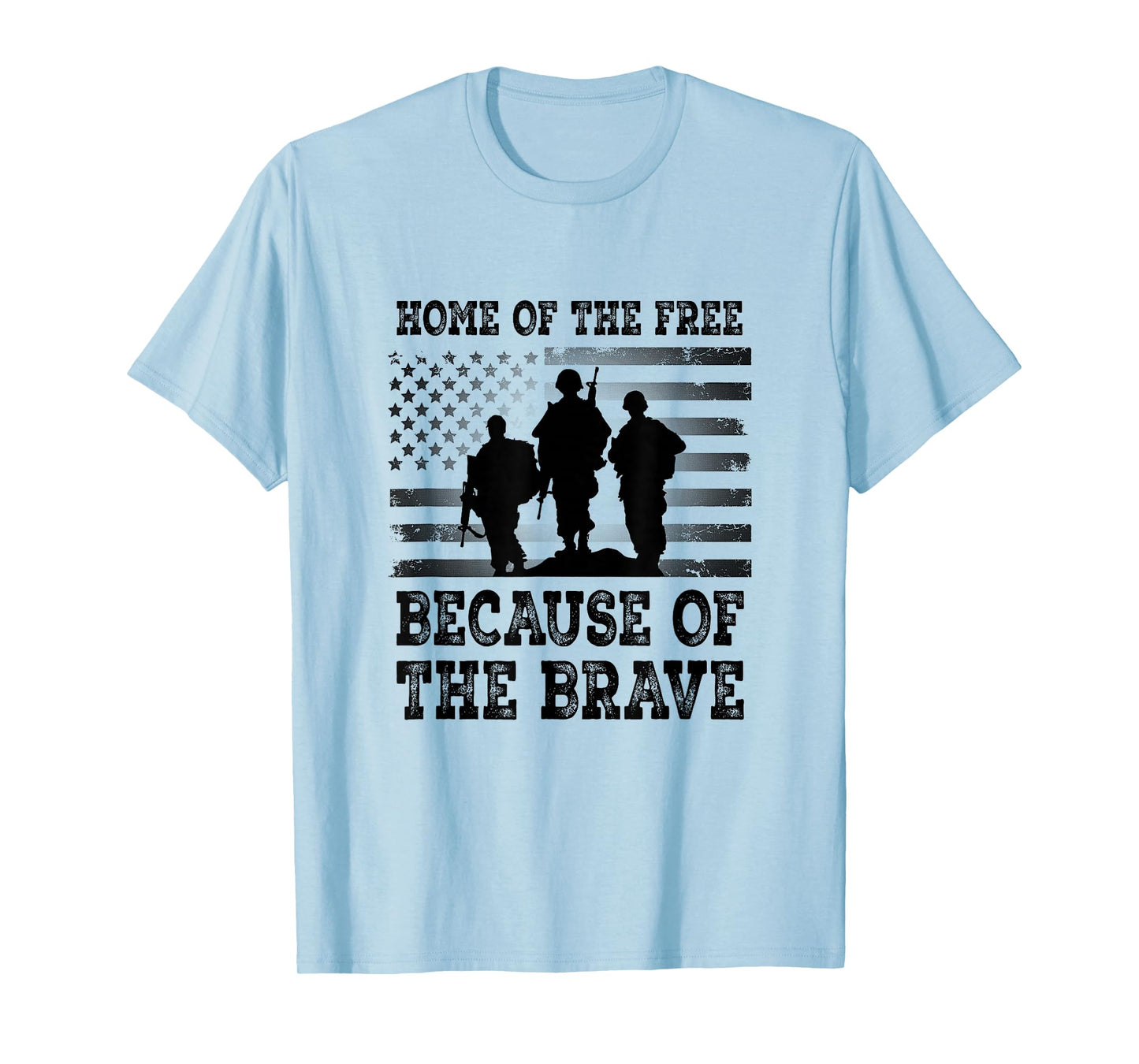 Home of The Free Brave U.S. Soldiers Flag Tribute T-Shirt