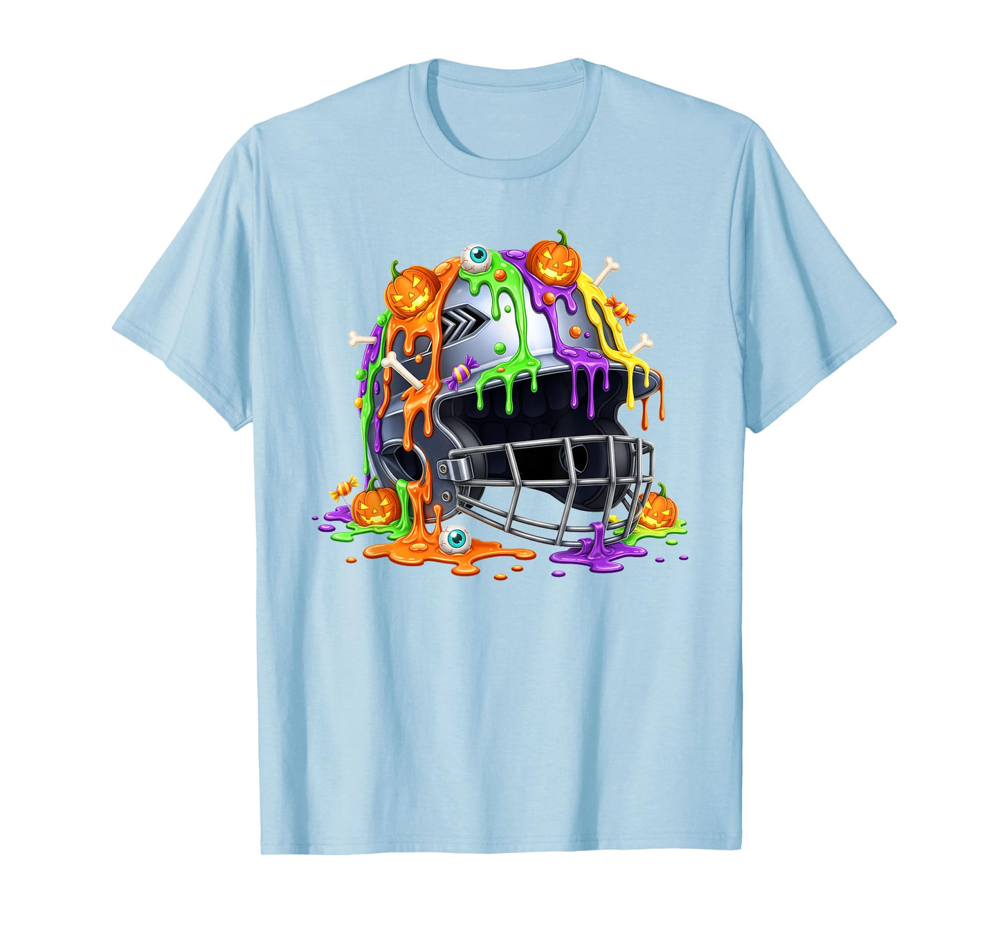 Baseball Helmet Ice Cream Drip Halloween Men Boys Youth T-Shirt