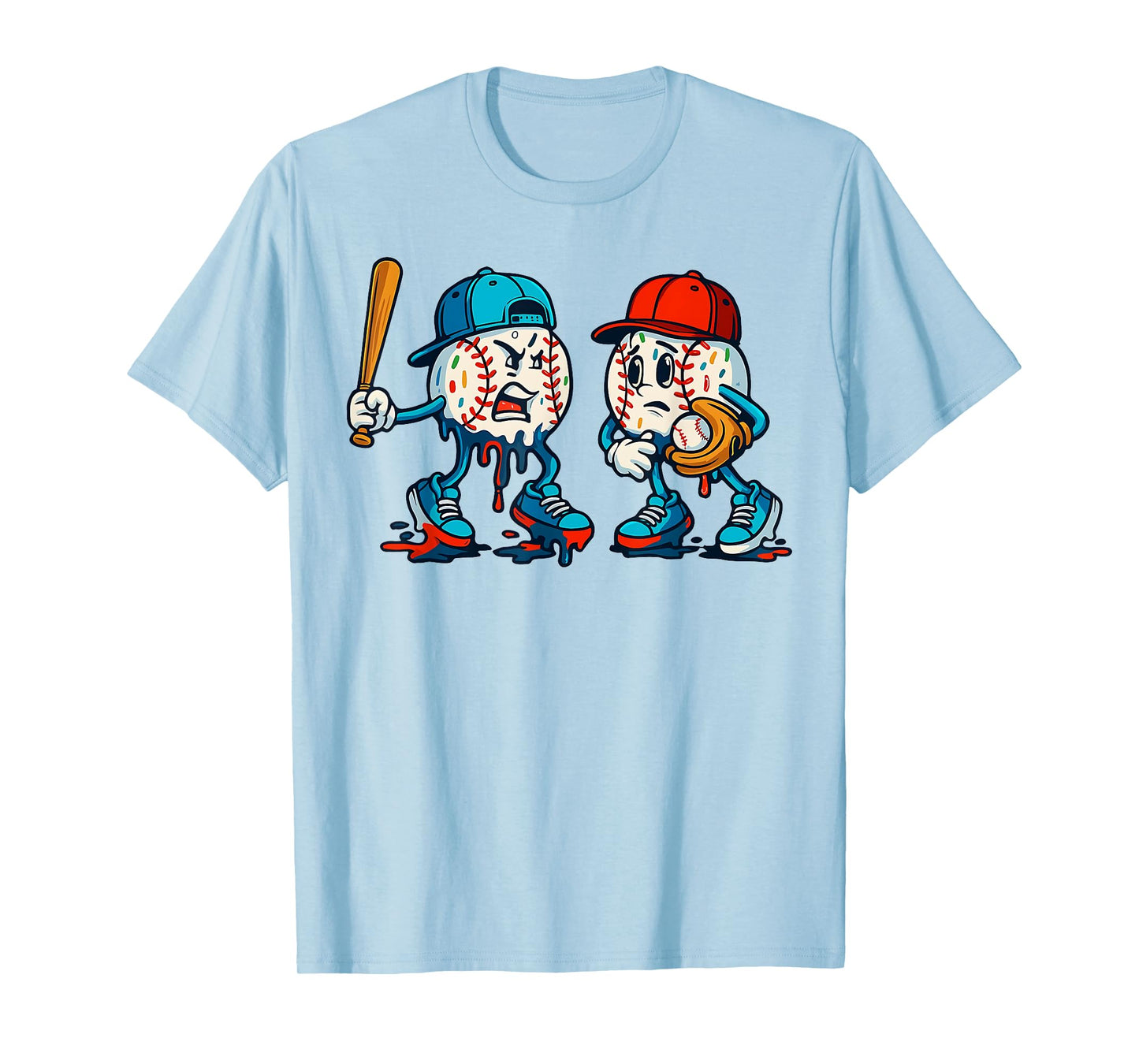Ice Cream Drip Baseball Funny Argument Sports Boys Men Youth T-Shirt
