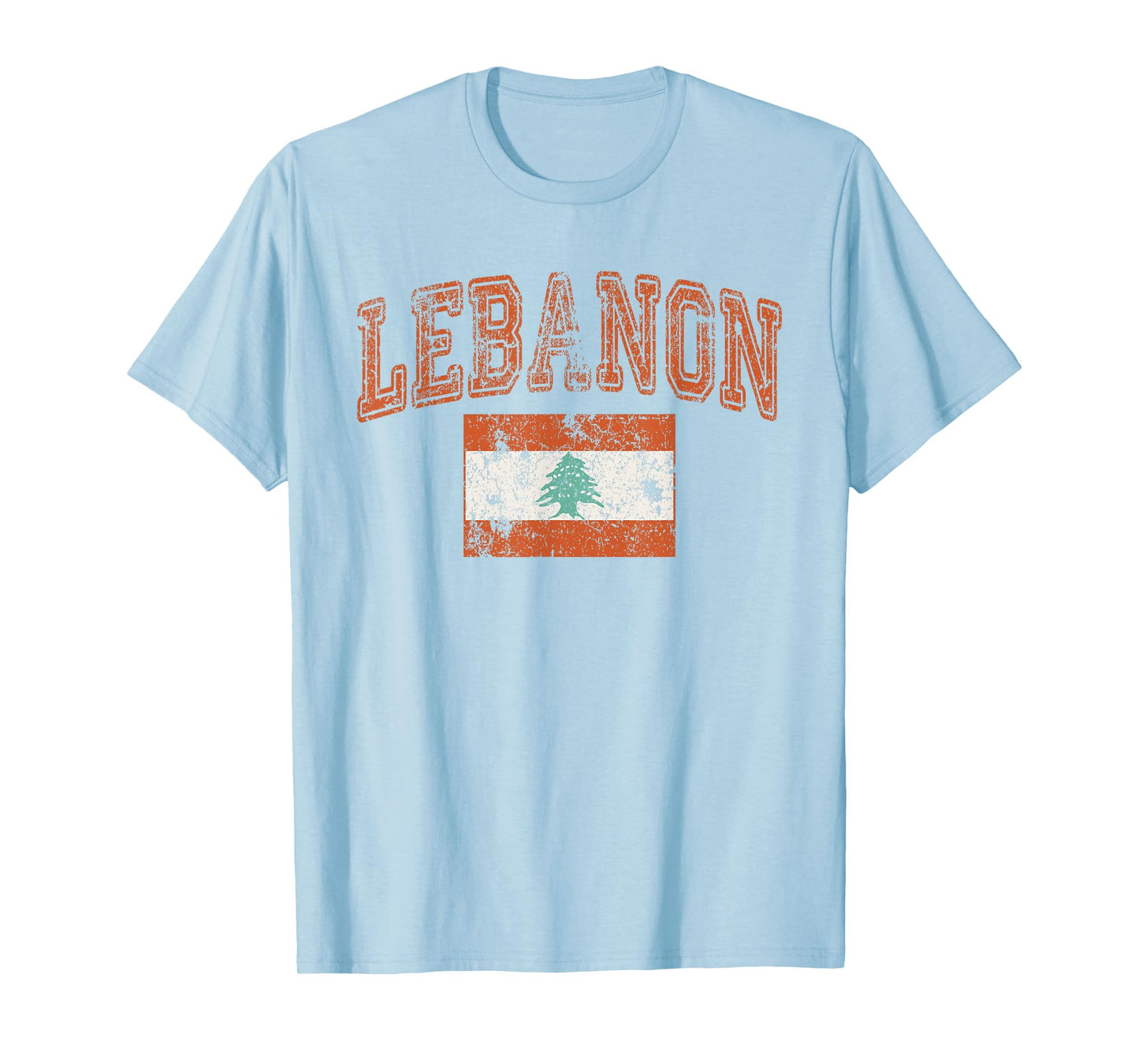 Threadrock Vintage Retro Faded Lebanon Flag Lebanese Pride T-Shirt, Small, White