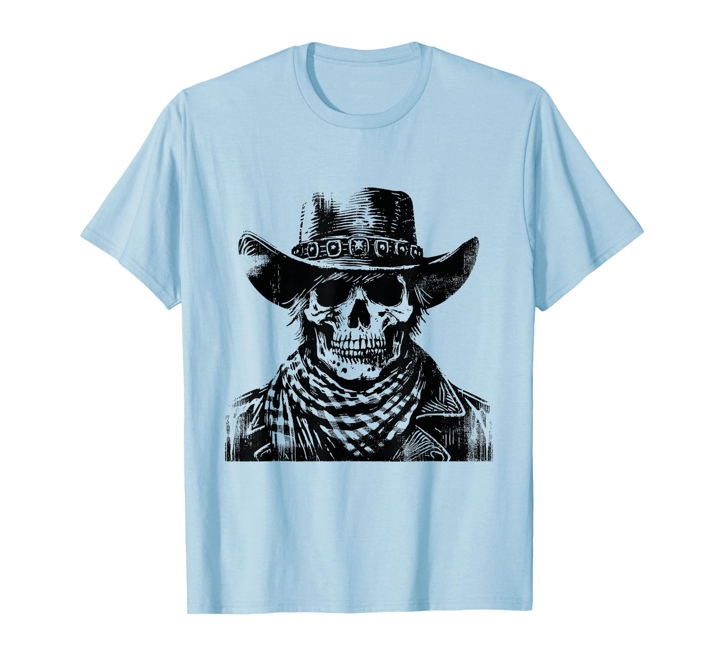 Rustic Skeleton Cowboy Western Gothic Goth Dark Aesthetic T-Shirt