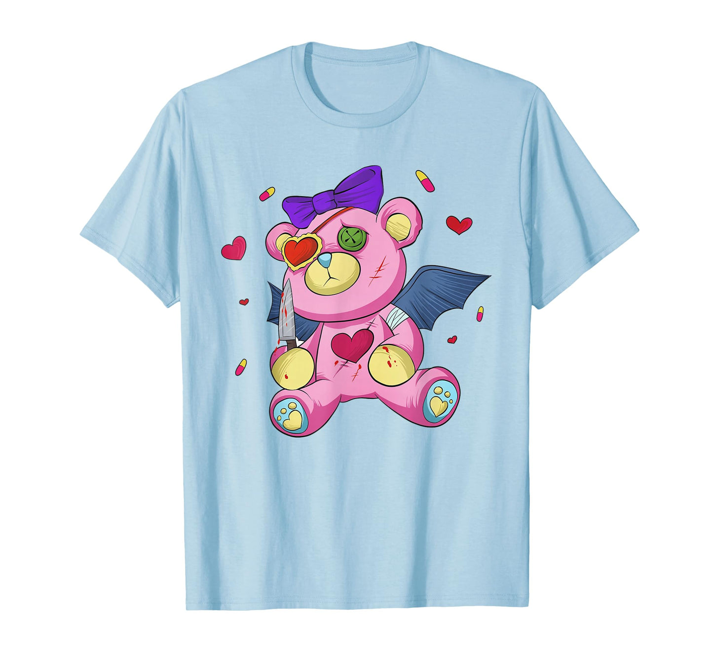 Menhera chan Yami Kawaii Pastel Goth Harajuku Teddy Bear T-Shirt