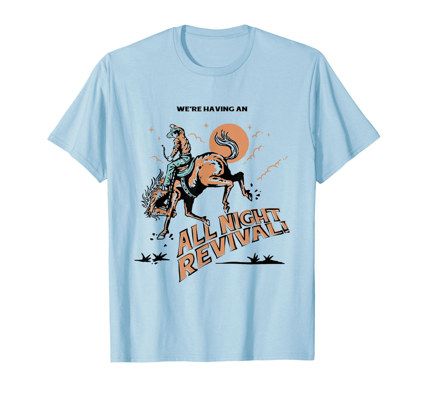 all night revival cowboy country retro T-Shirt