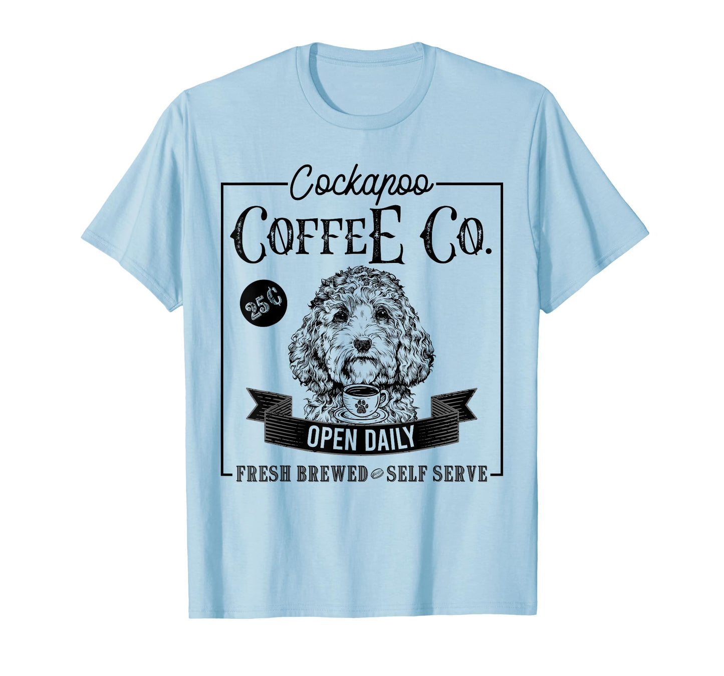 Retro Cockapoo Coffee Funny Doodle Dog Mom Coffee Lover T-Shirt
