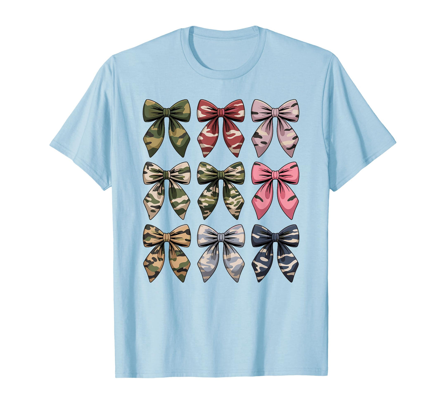 Camouflage Old Camo Bow Cute Country Hunting Women Girl T-Shirt