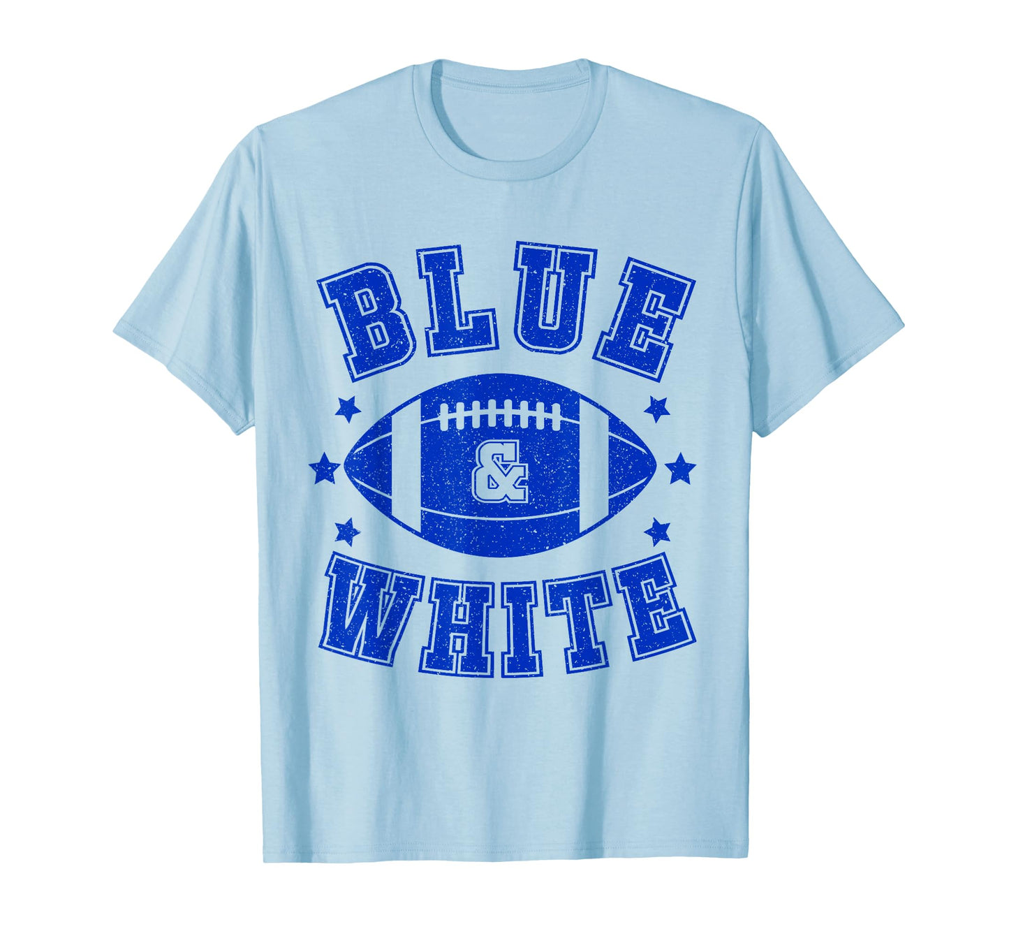 On Gameday Football We Wear Blue And White School Spirit T-Shirt