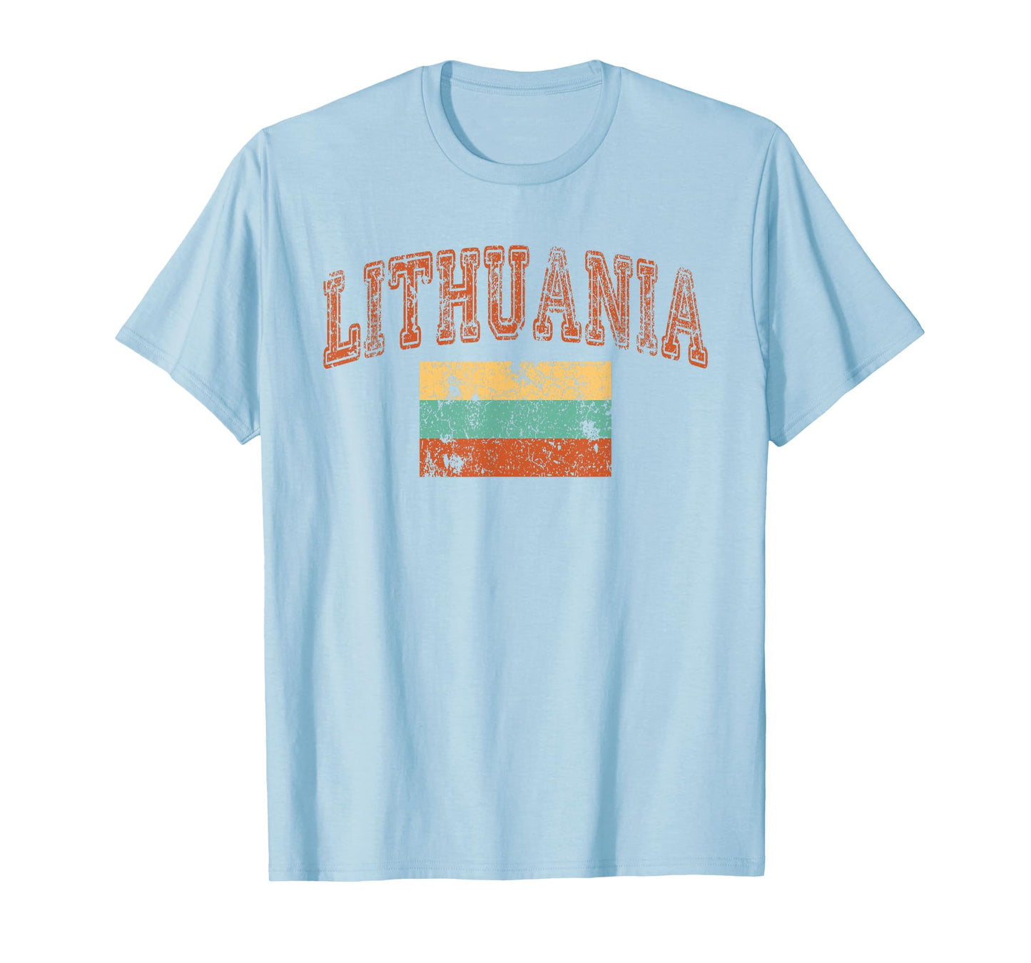Vintage Retro Faded Lithuania Flag Lithuanian Pride T-Shirt