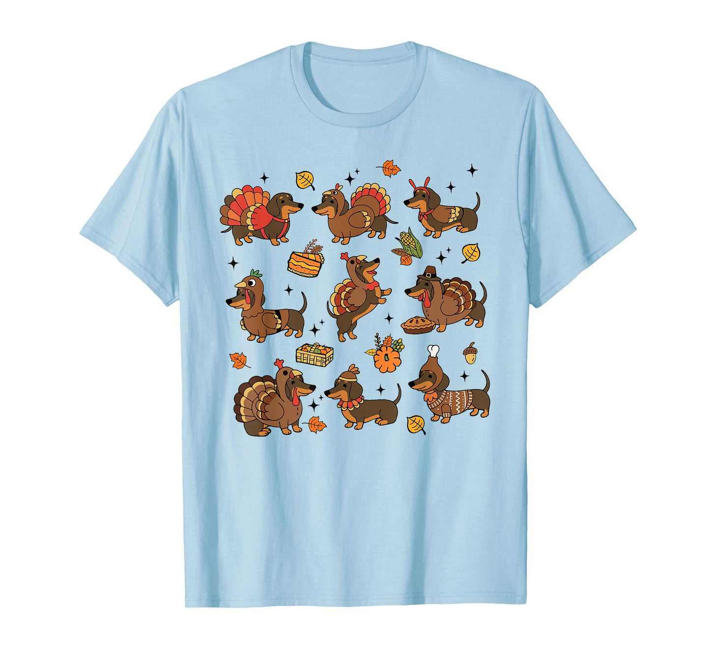 Weiner Dachshund Dog Turkey Costume Thanksgiving Women Men T-Shirt
