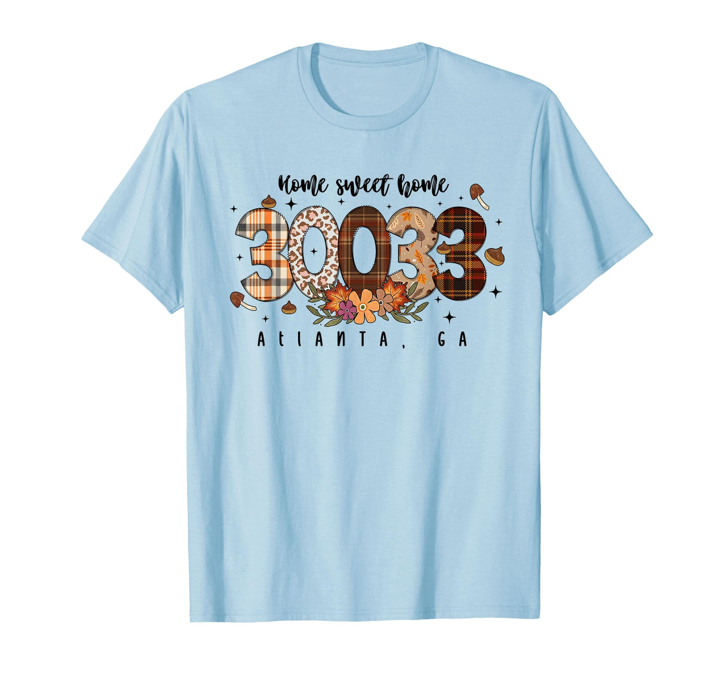 30033 Atlanta Zip Code Shirt Fall Georgia Leaf Tee T-Shirt