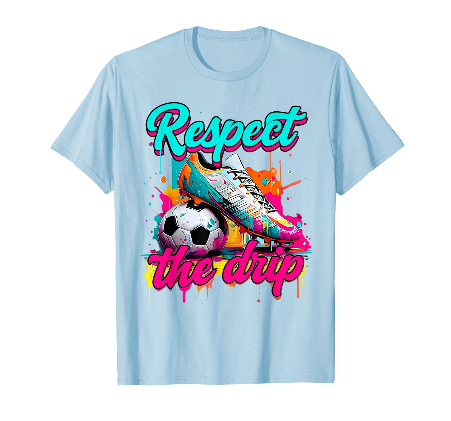 Respect The Drip Soccer Ice Cream Drip with Sprinkles T-Shirt