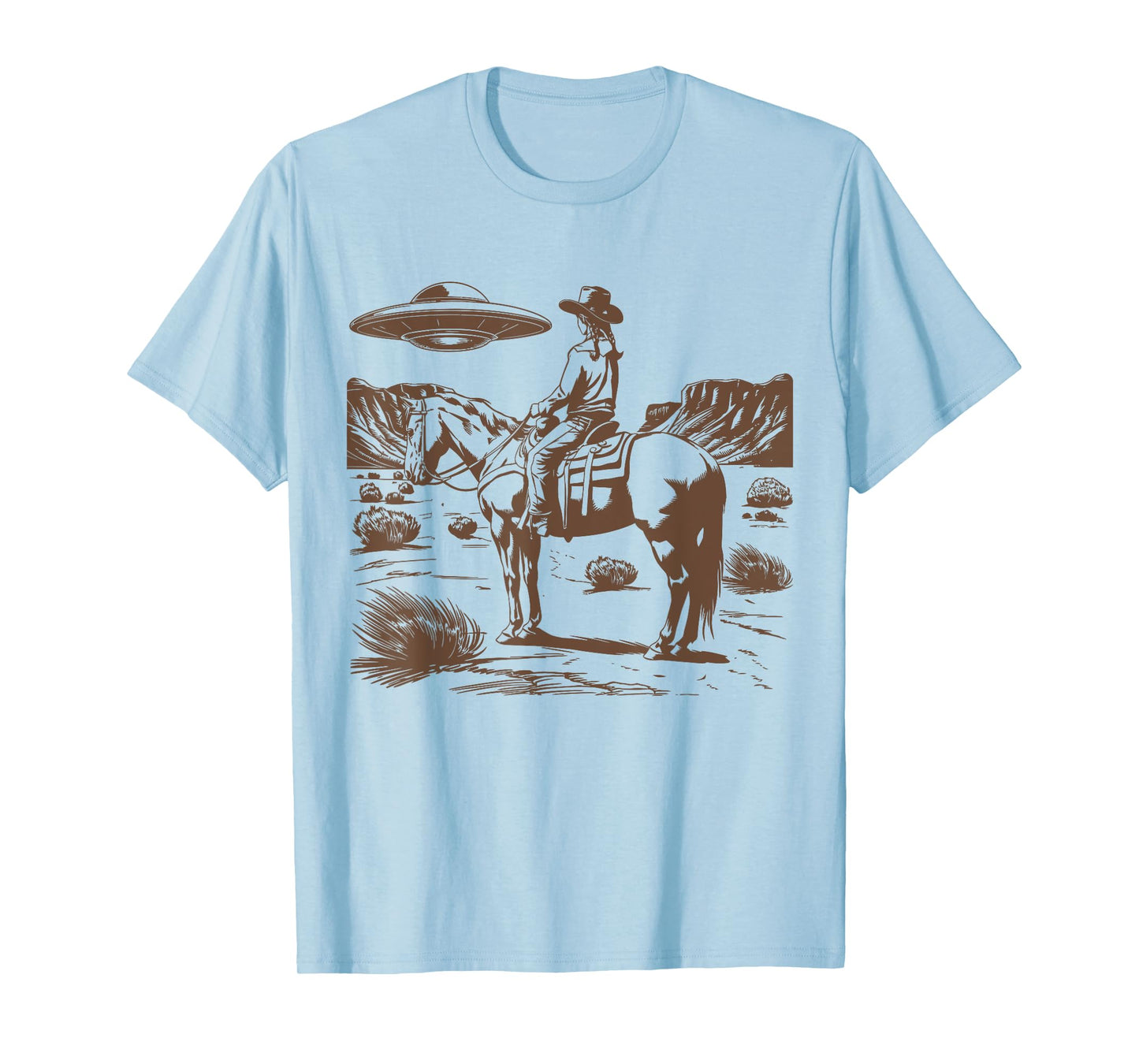 Ufo Western Alien Retro Vintage 90s Funny Rodeo Cowgirl Mom T-Shirt