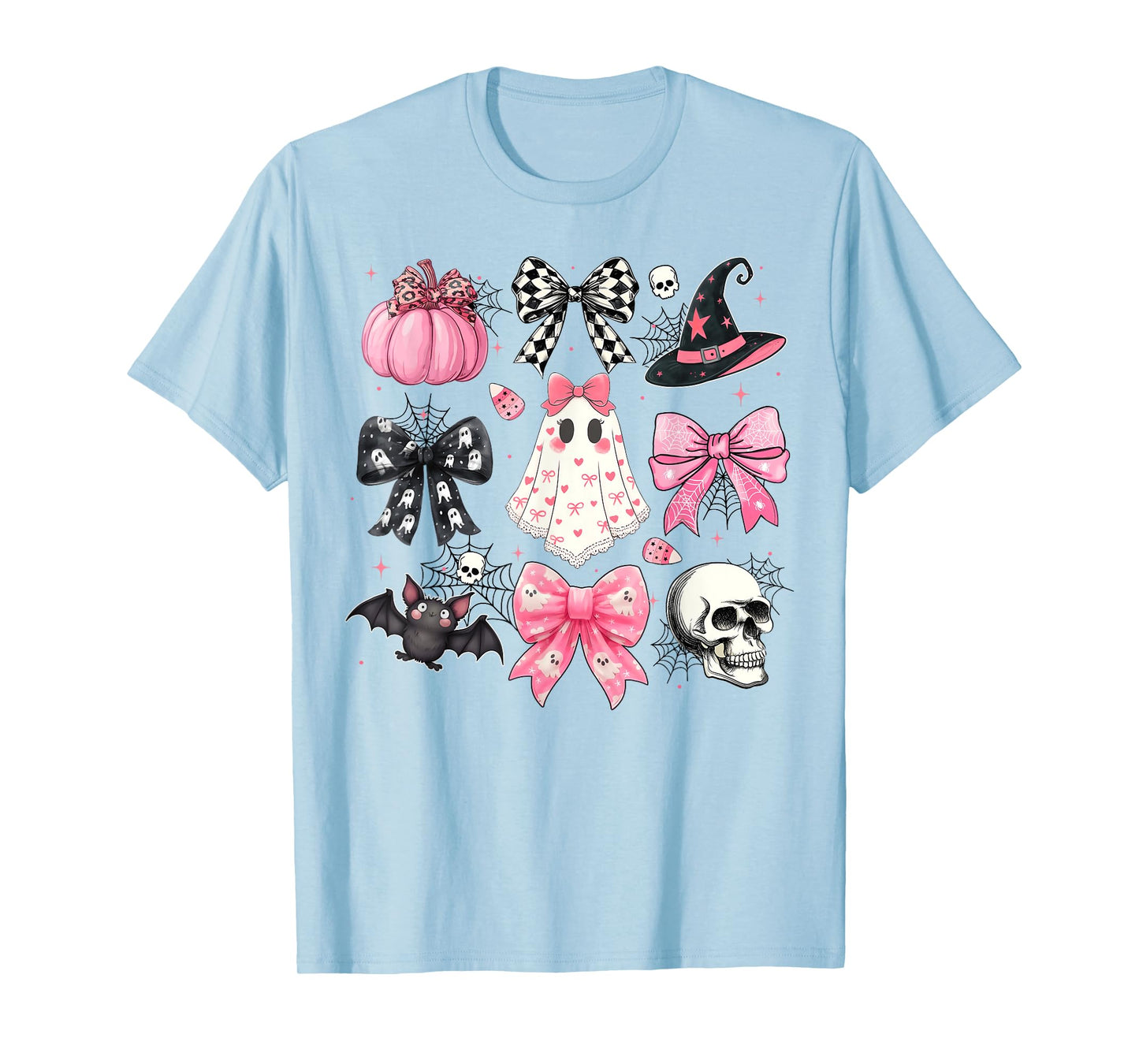 Coquette Bow Pumpkin Halloween Ghost Spooky Season Pumpkin T-Shirt