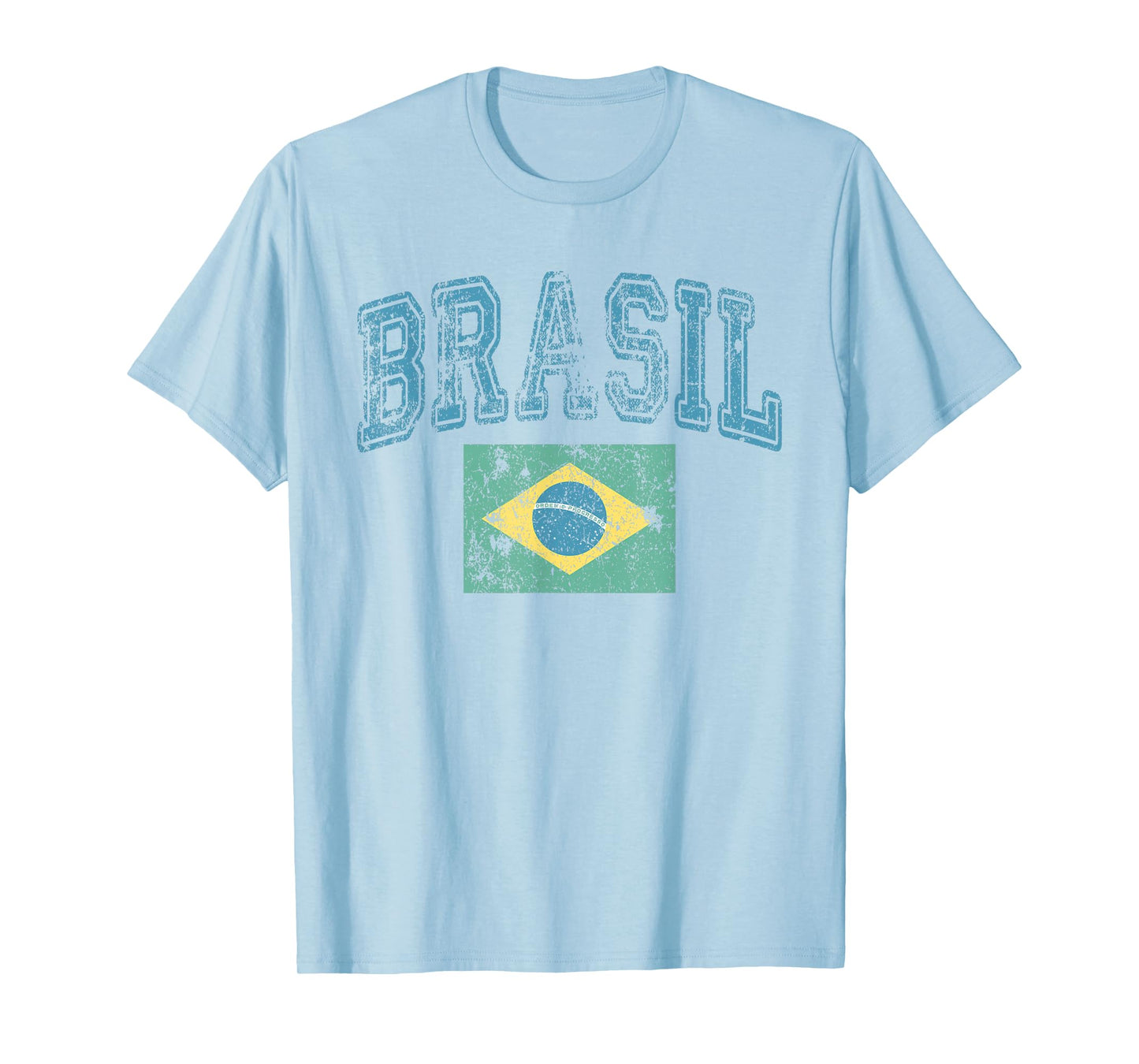 Vintage Retro Faded Brasil Brazil Flag Brazilian Pride T-Shirt
