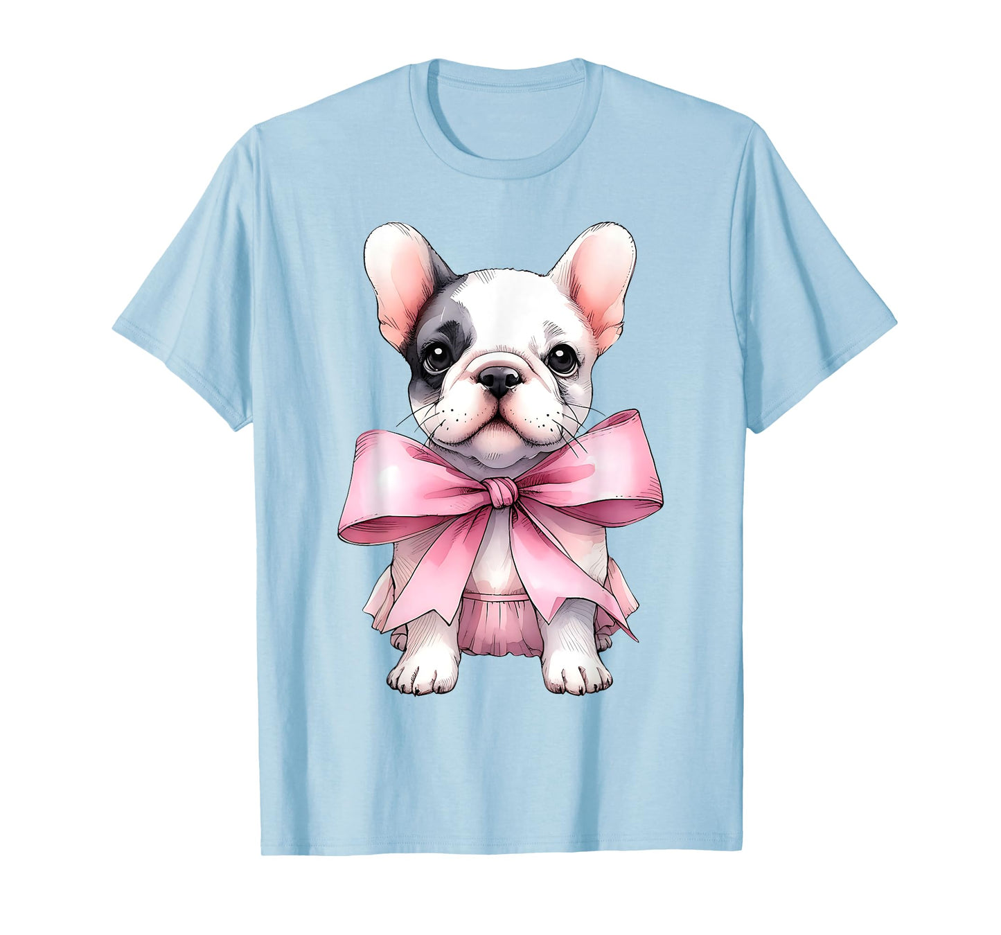 Coquette Bow French Bulldog Dog Frenchie Mom Pink Ribbon Mom T-Shirt