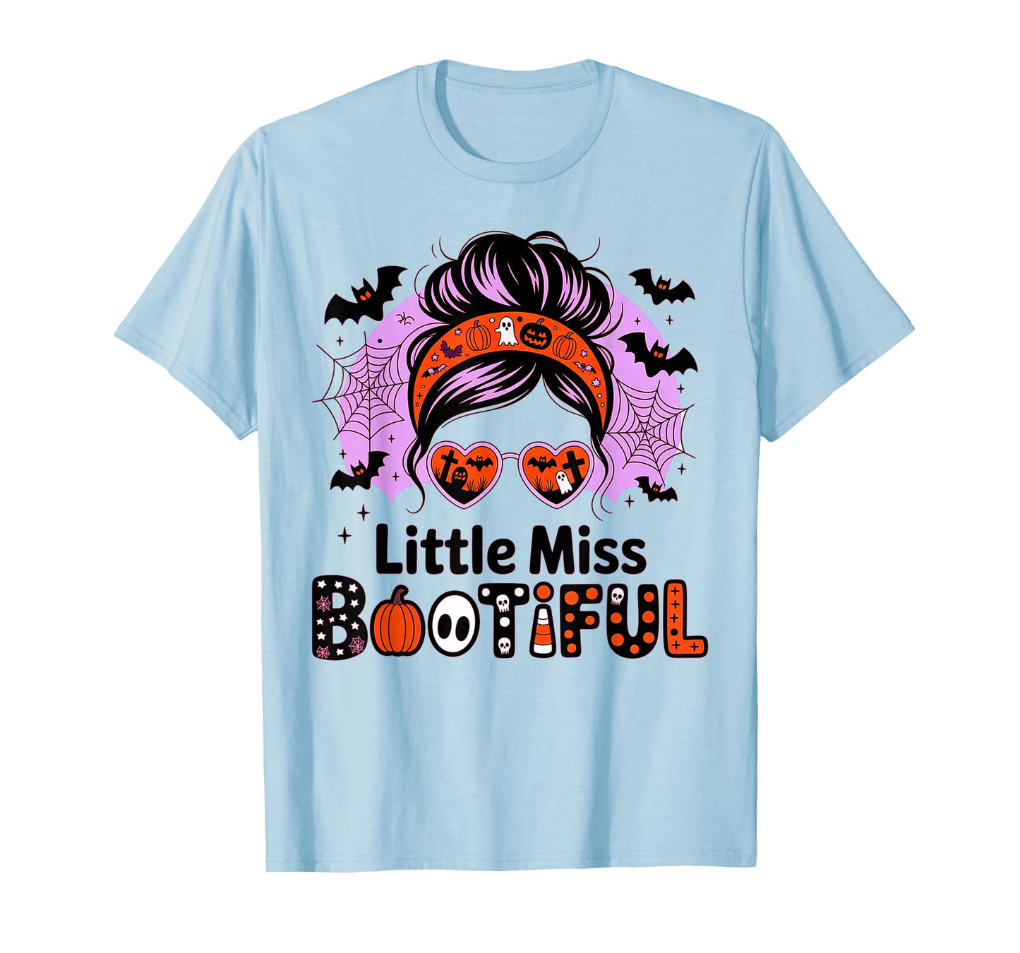 Little Miss Bootiful Messy Bun Halloween Costumes Girl Kid T-Shirt