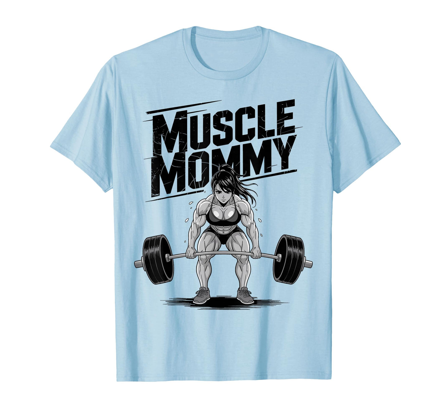 Anime Muscle Mommy Weightlifting Fitness Girl Aesthetic T-Shirt