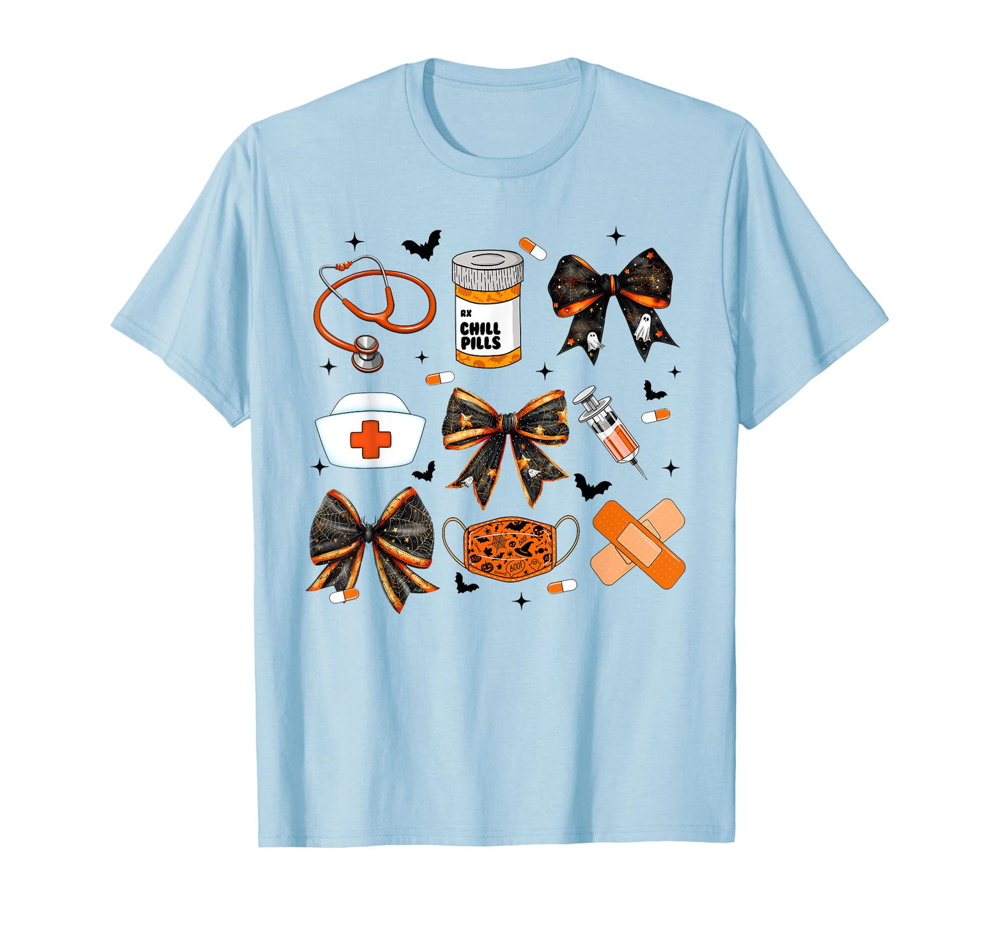 Nurse Halloween Coquette Bow Spooky Season Women Girl T-Shirt