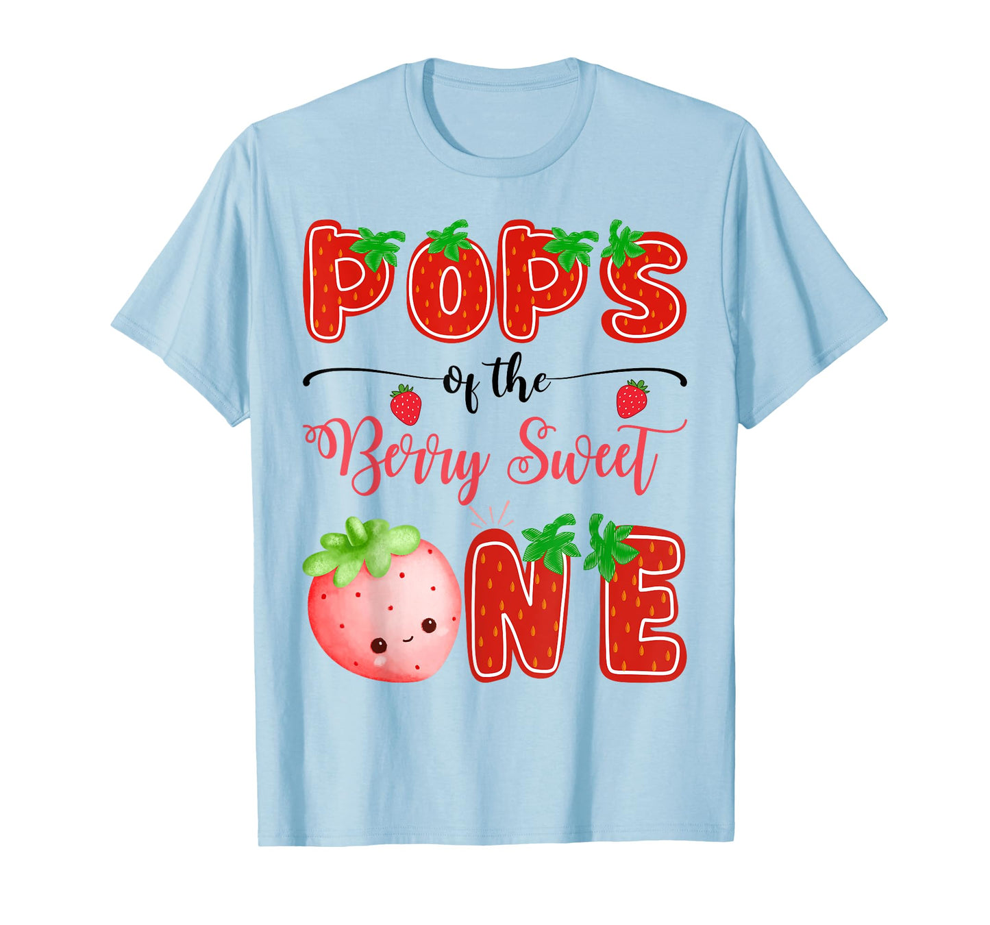 Pops Of The Berry Sweet One Strawberry Birthday Girl T-Shirt