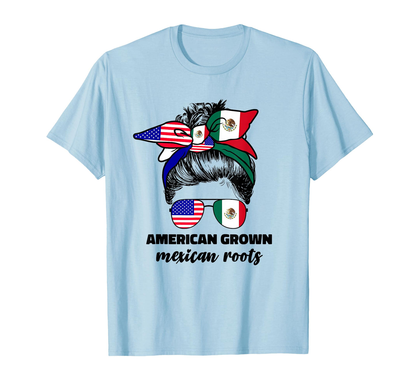 Half Mexican And American Mexico America Flag Girl For Women T-Shirt