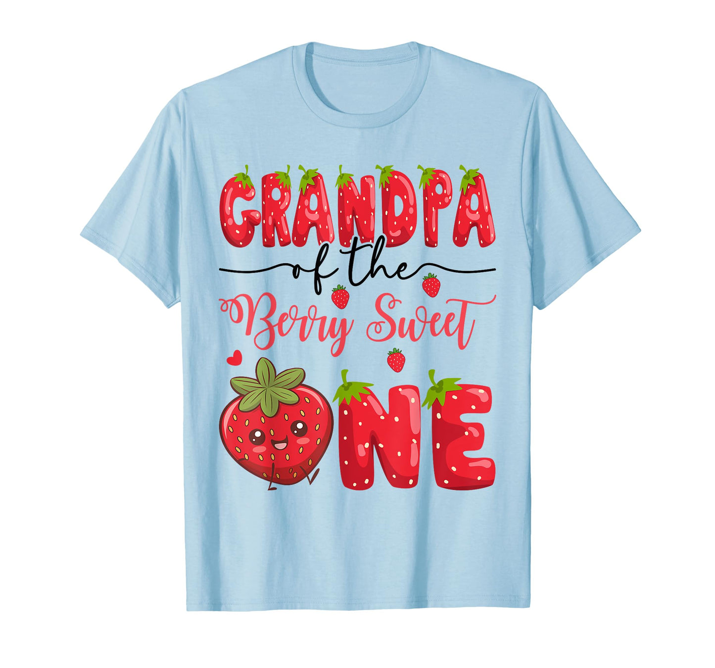 Grandpa Of The Berry Sweet One Strawberry First Birthday T-Shirt