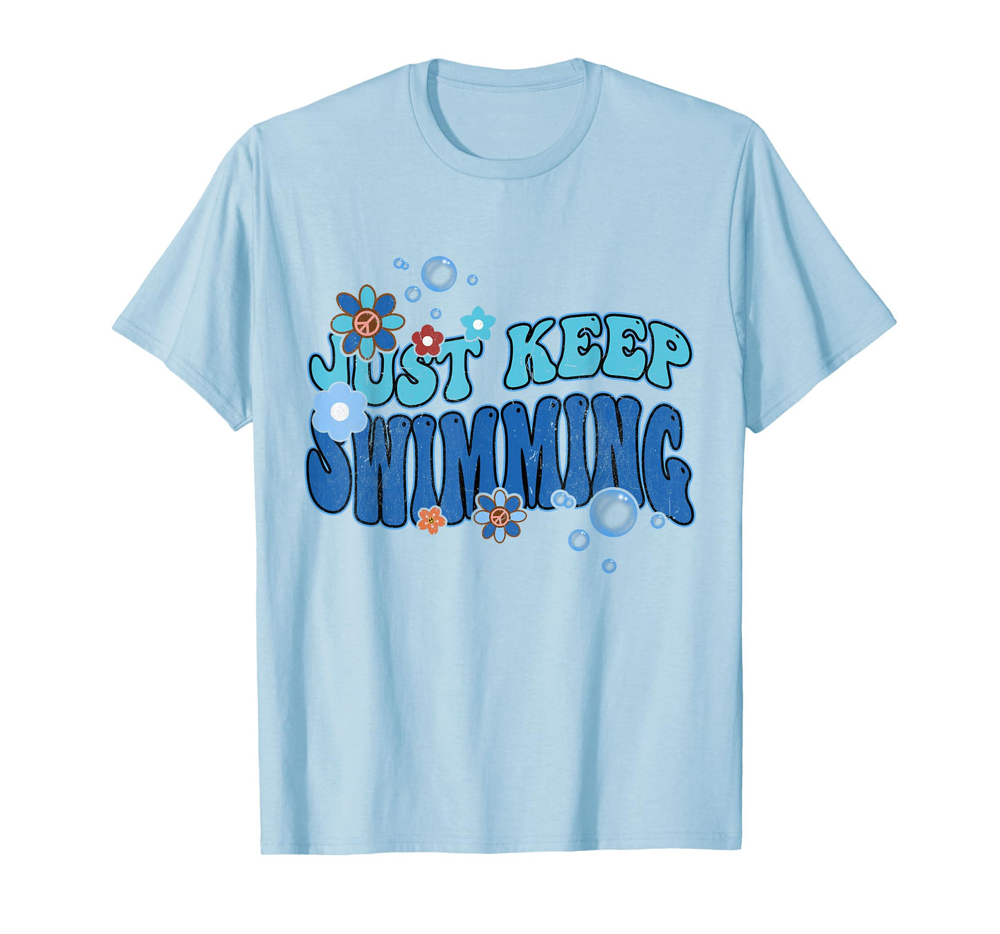 Groovy Summer Swim Lover Just Keep Swimming T-Shirt