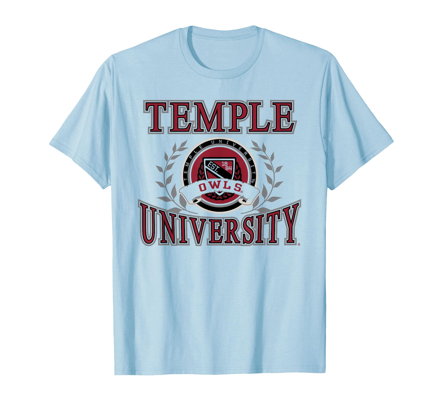 Temple Owls Laurels White Officially Licensed T-Shirt