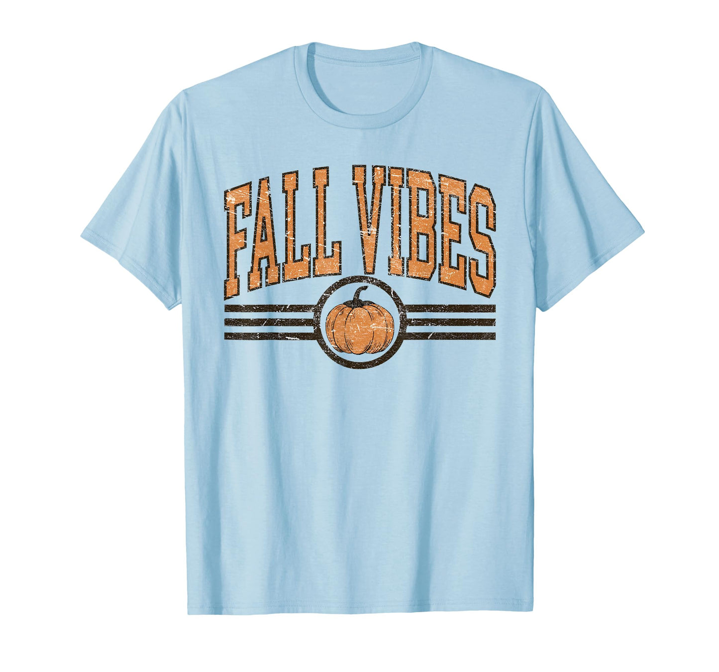 Fall Vibes Pumpkin Season Autumn Leaves Thanksgiving Vintage T-Shirt