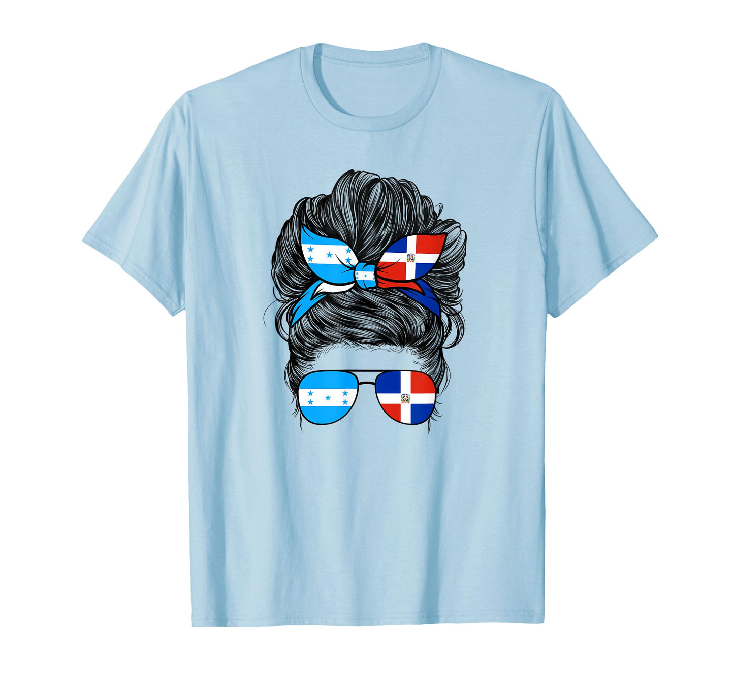 Half Dominican And Honduran Honduras Dominica Flag Girl Mix T-Shirt