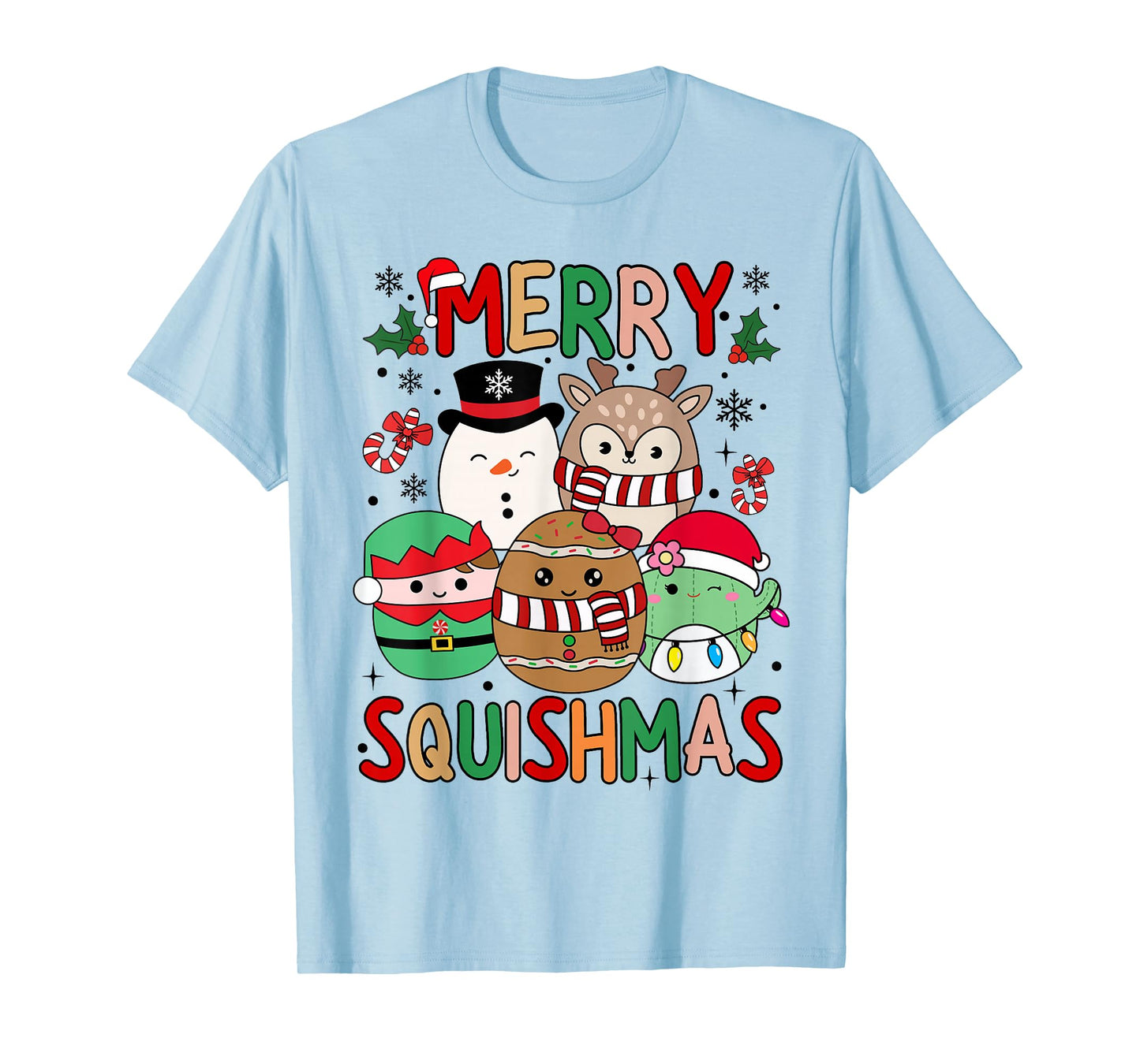 Squish Squad Merry Christmas Gifts Cute for Kids Woman T-Shirt